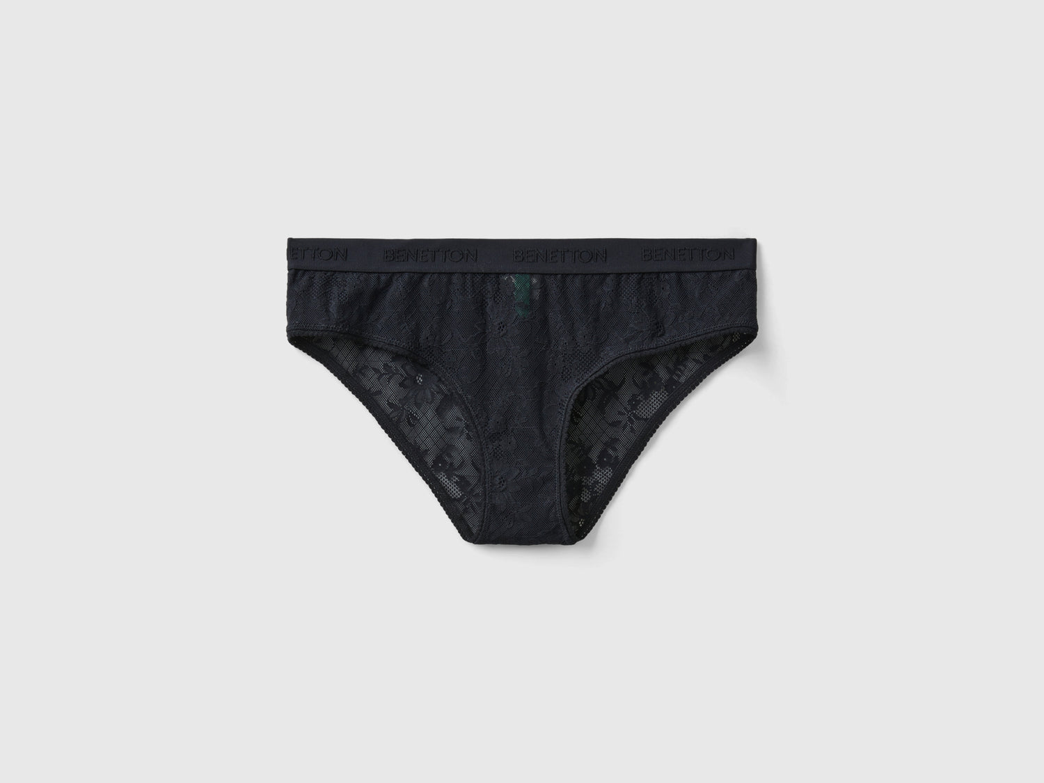 Slip in pizzo stretch da donna nero | Benetton Outlet