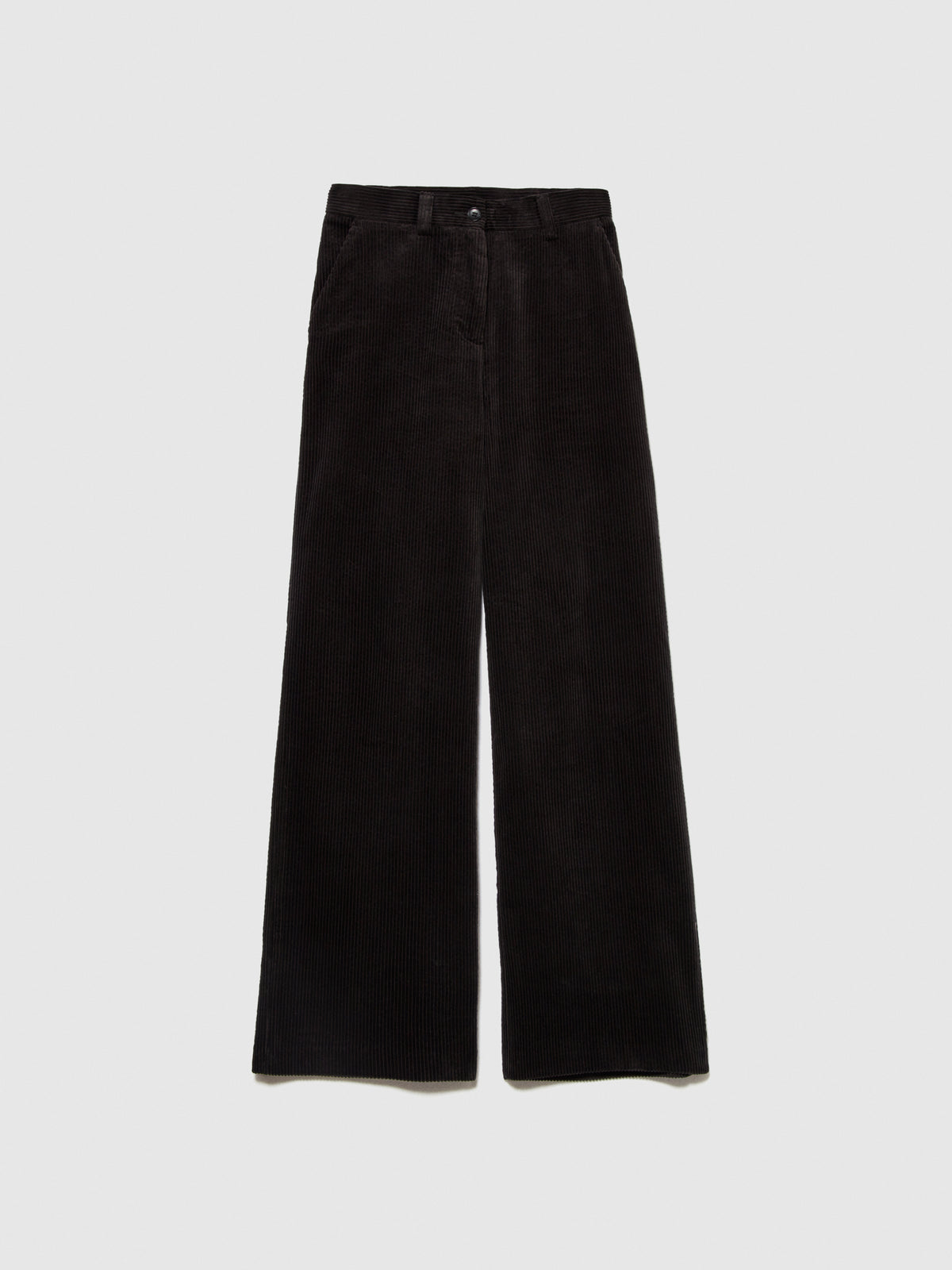 Pantaloni wide leg in velluto a costine