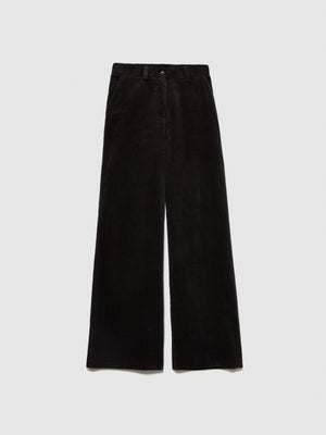 Pantaloni wide leg in velluto a costine
