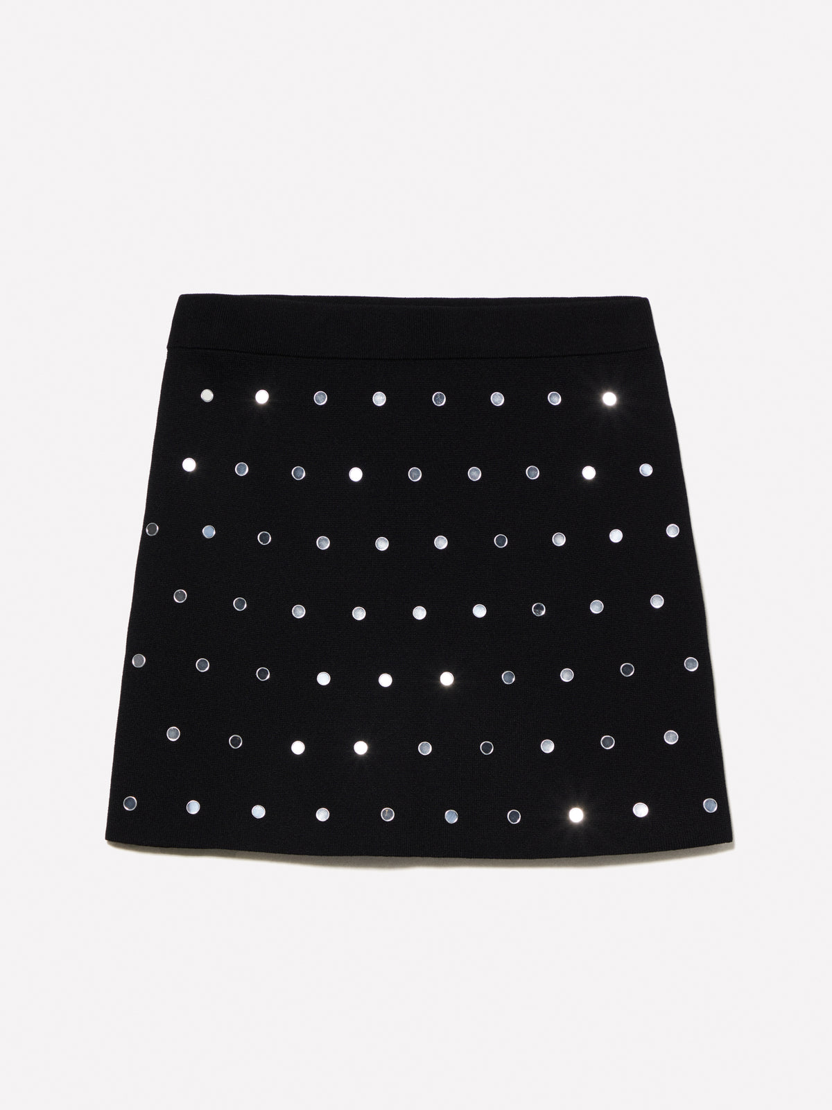 Minigonna in maglia con borchiette