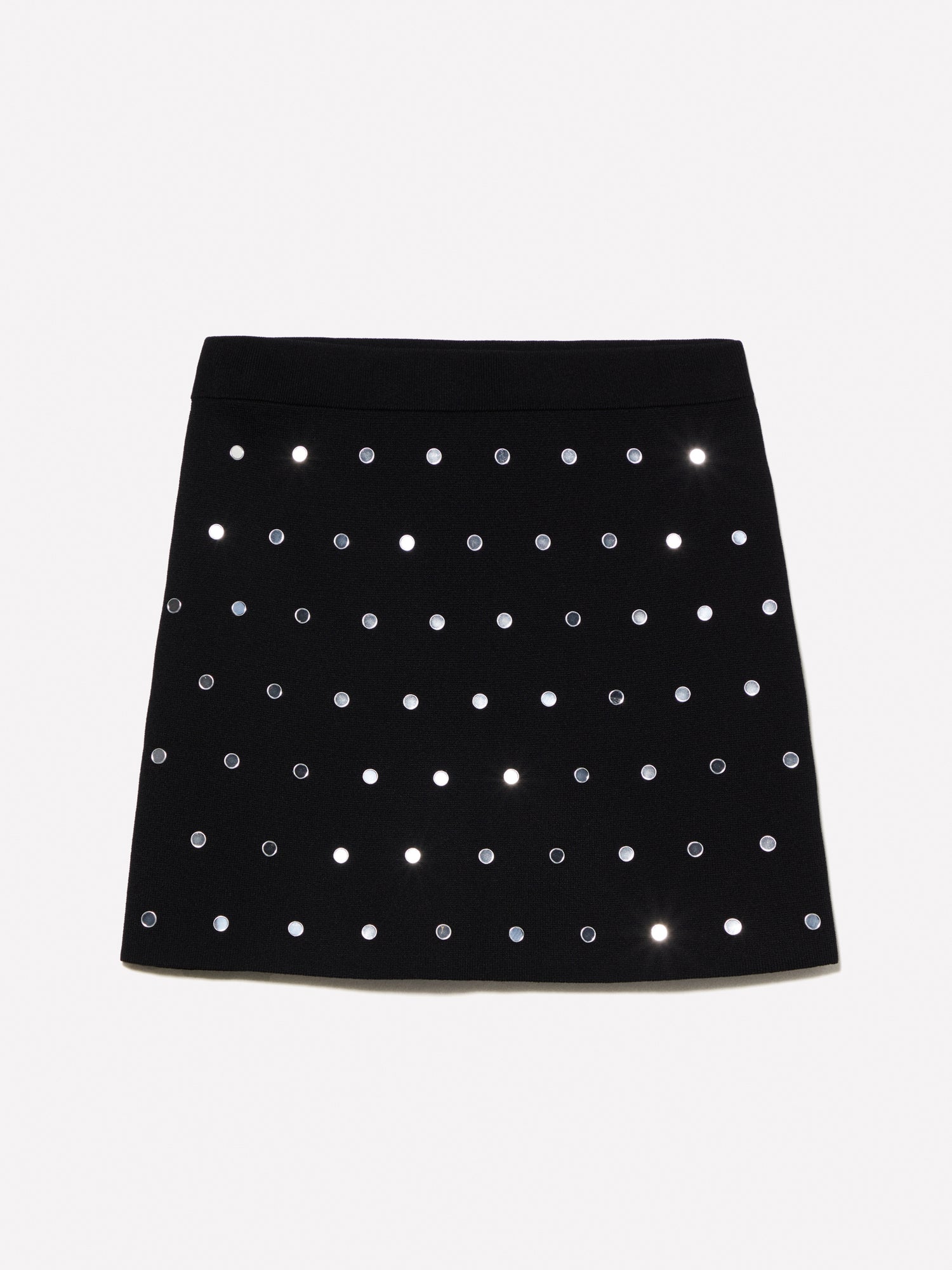 Minigonna in maglia con borchiette da donna nero | Sisley Outlet