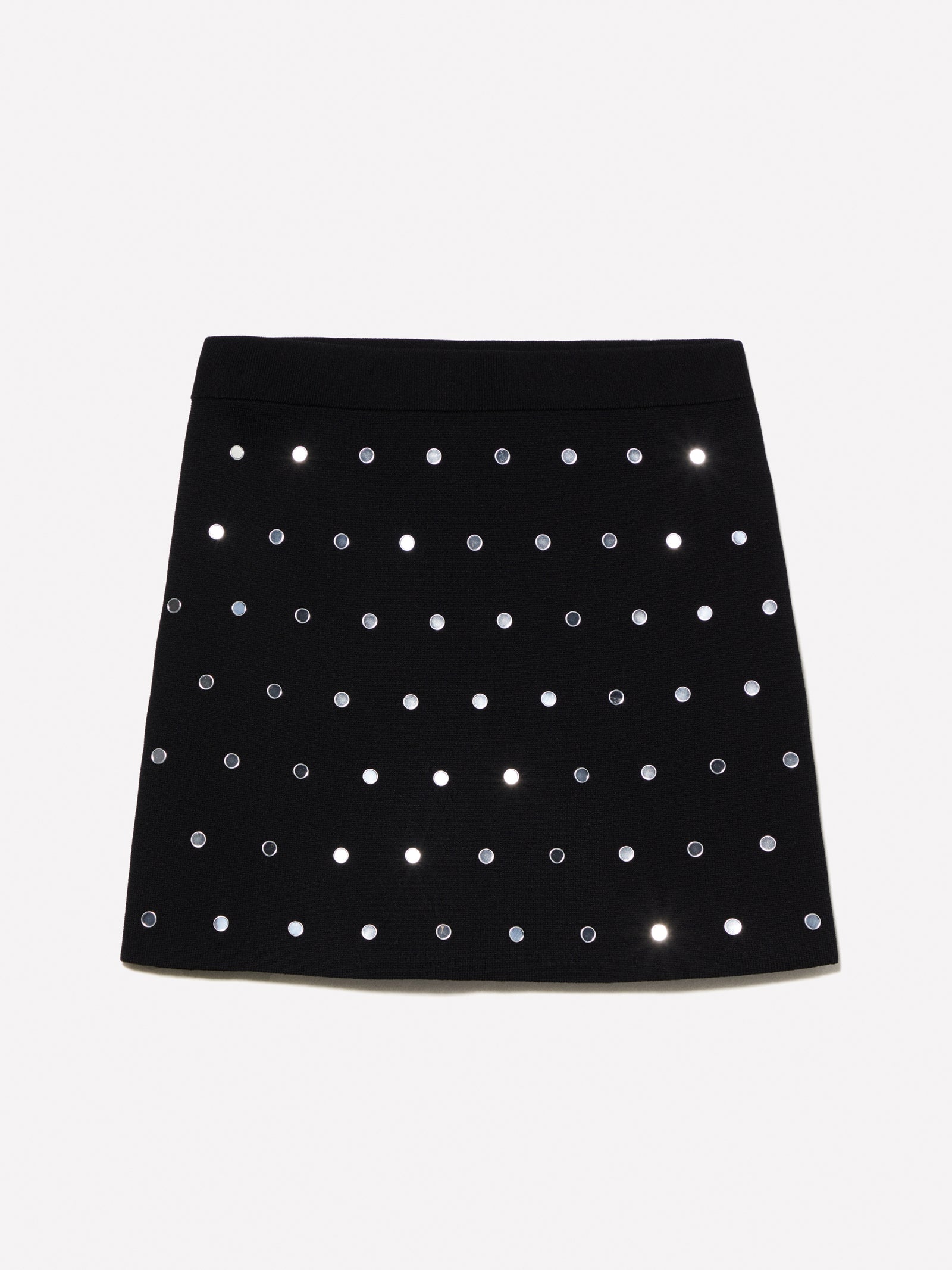 Minigonna in maglia con borchiette da donna nero | Sisley Outlet