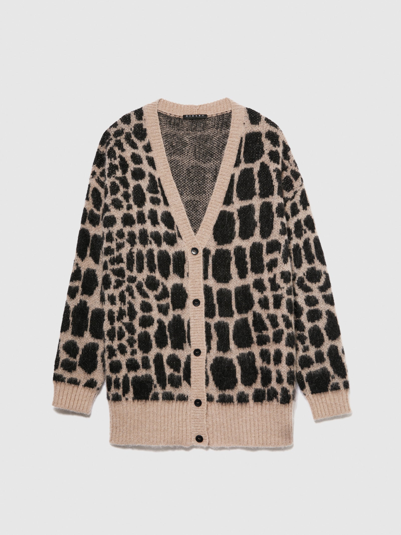 Cardigan animalier da donna beige | Sisley Outlet