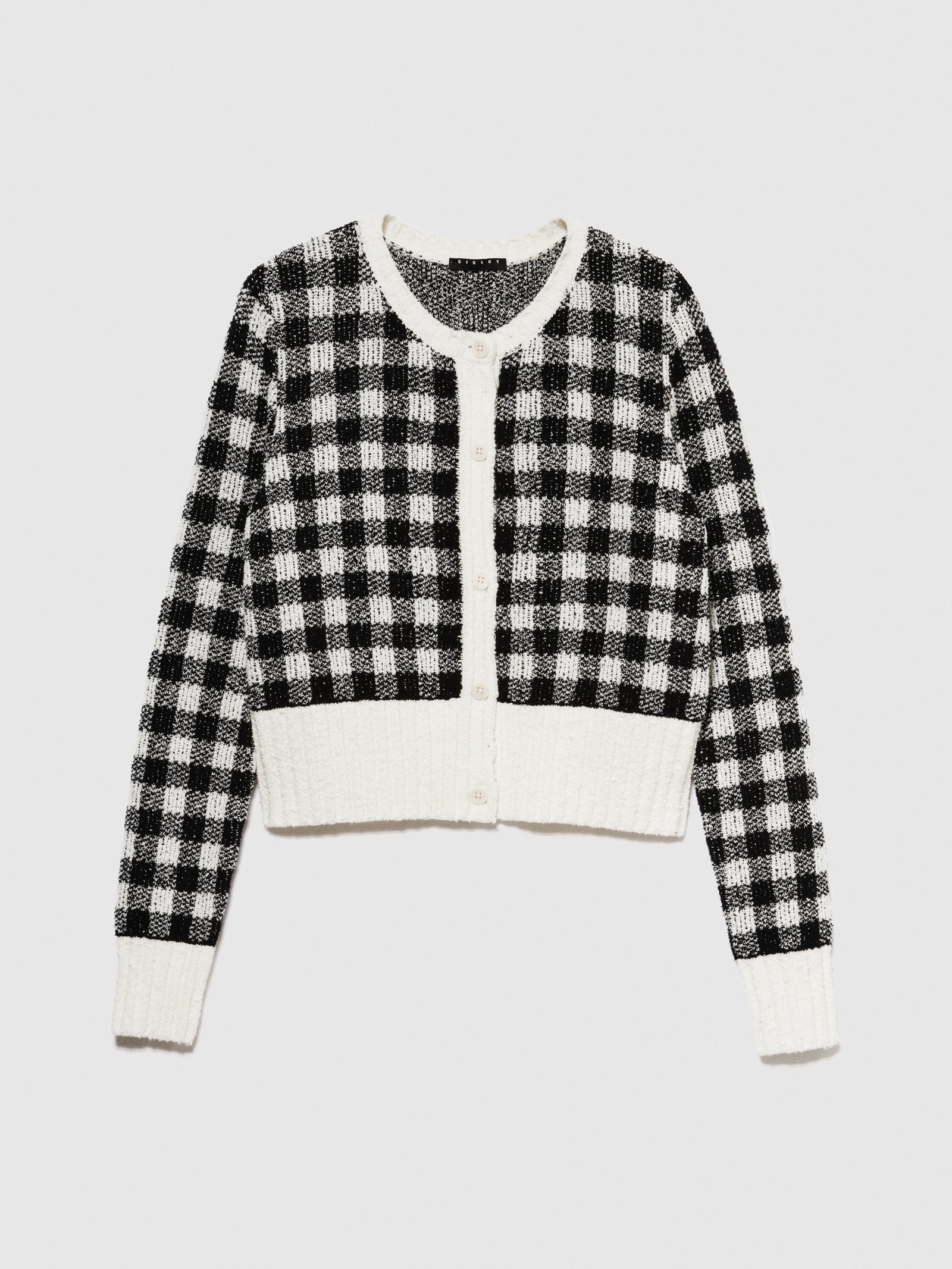 Cardigan stampa vichy da donna multi-color | Sisley Outlet