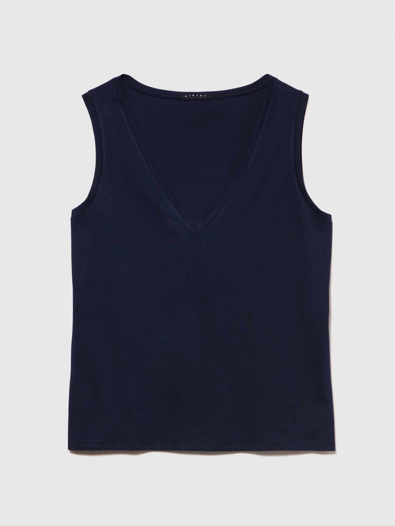 Canotta 100% cotone bio da donna blu scuro | Sisley Outlet