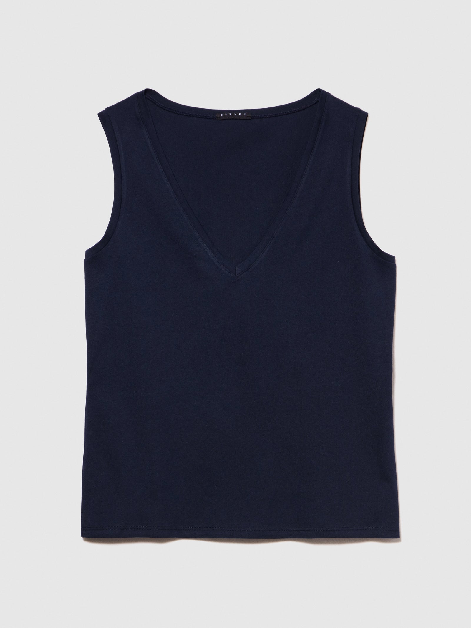 Canotta 100% cotone bio da donna blu scuro | Sisley Outlet