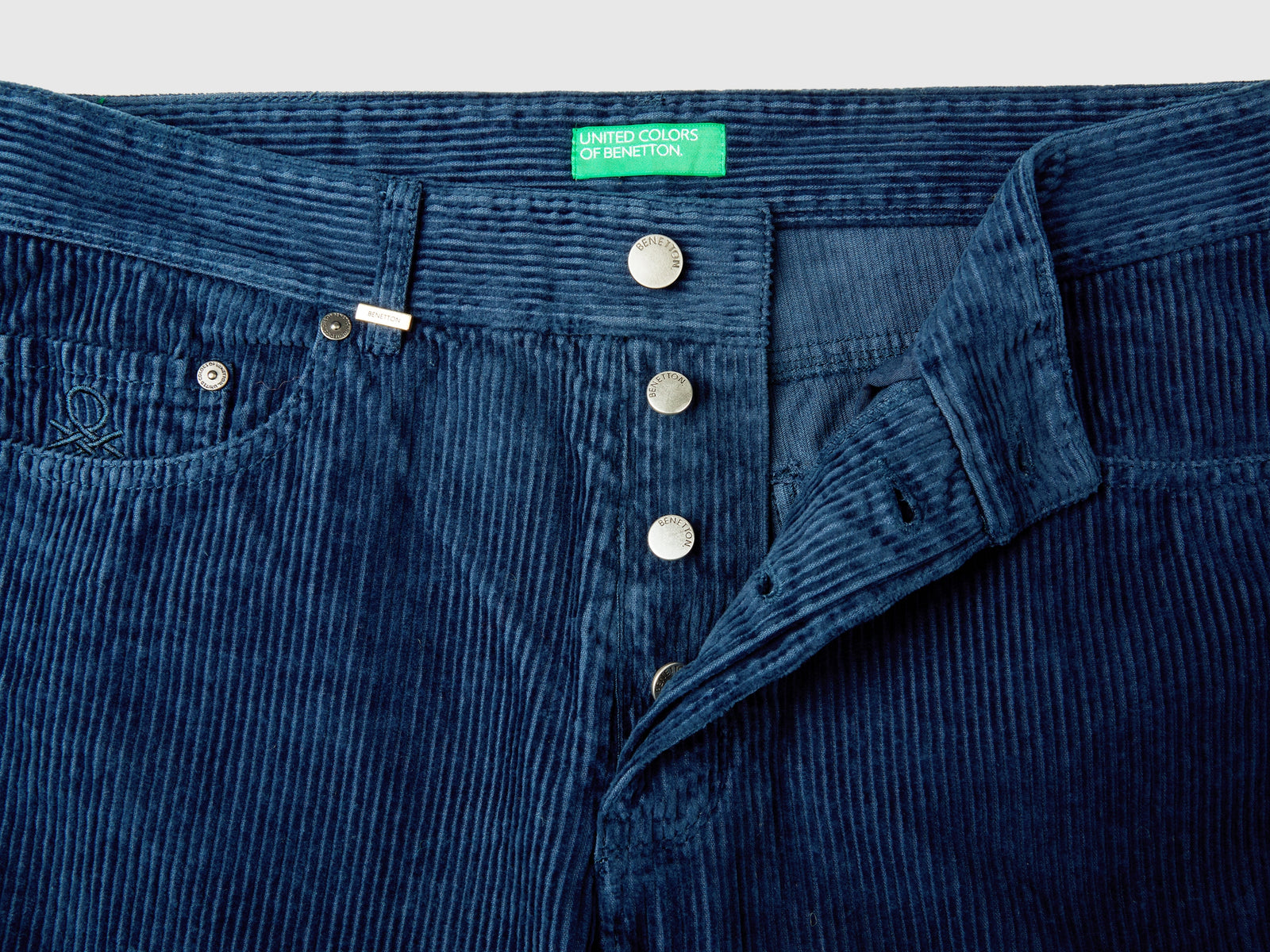 Pantaloni regular fit in velluto da uomo blu scuro 3 | Benetton Outlet