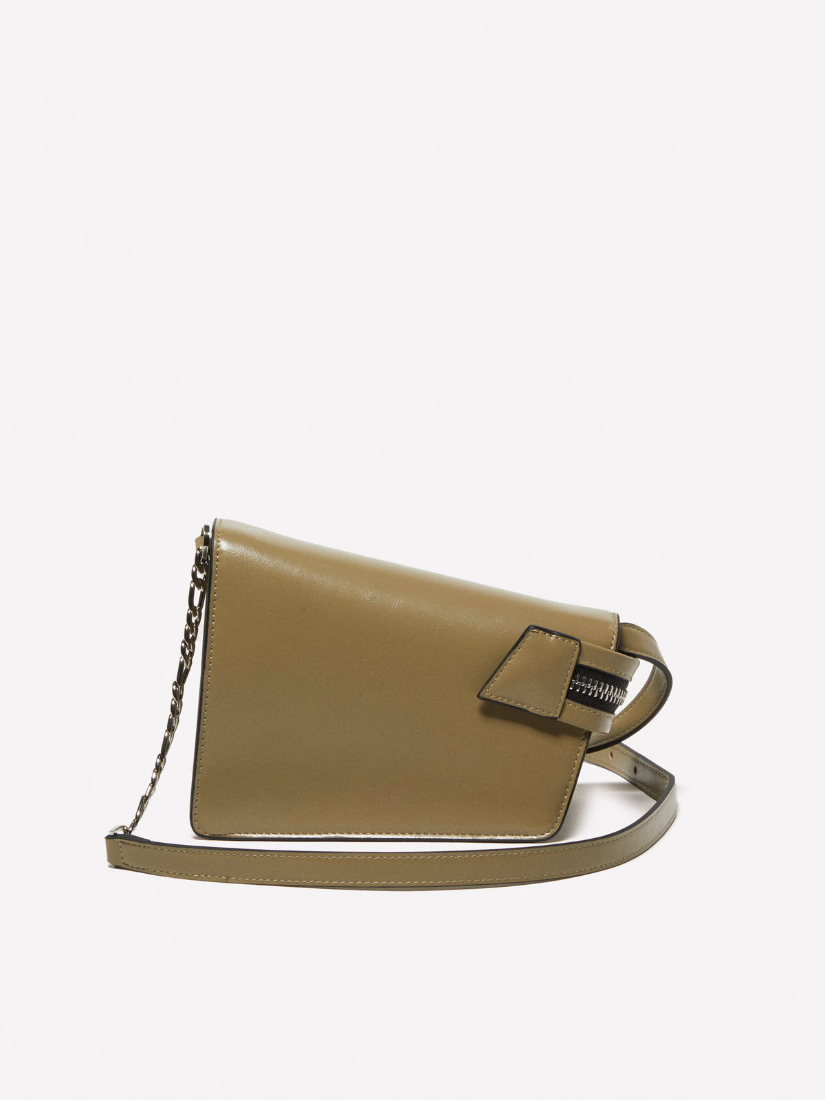 Borsa asimmetrica piccola verde oliva