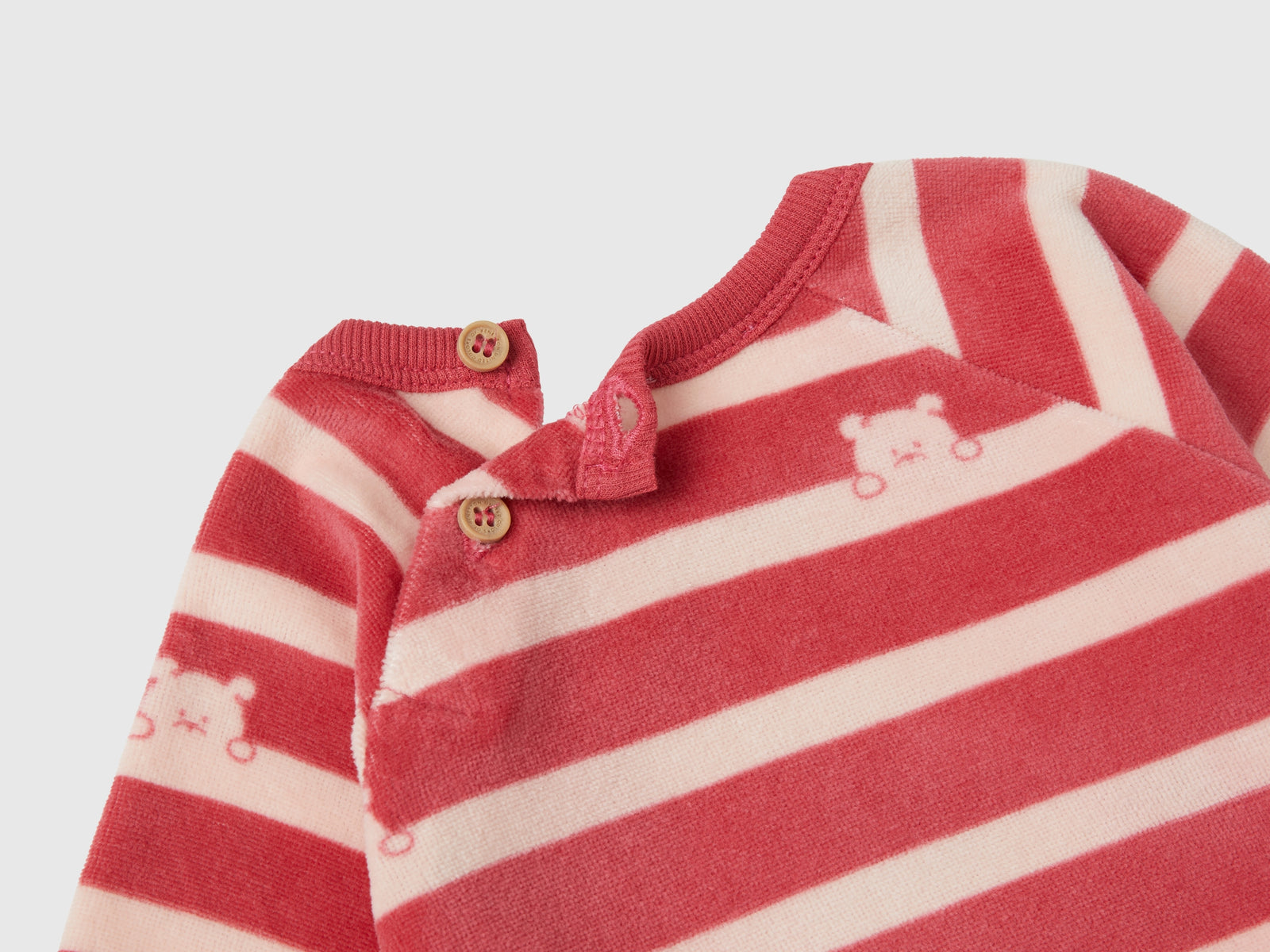 Completino in ciniglia da neonato rosa 3 | Benetton Outlet