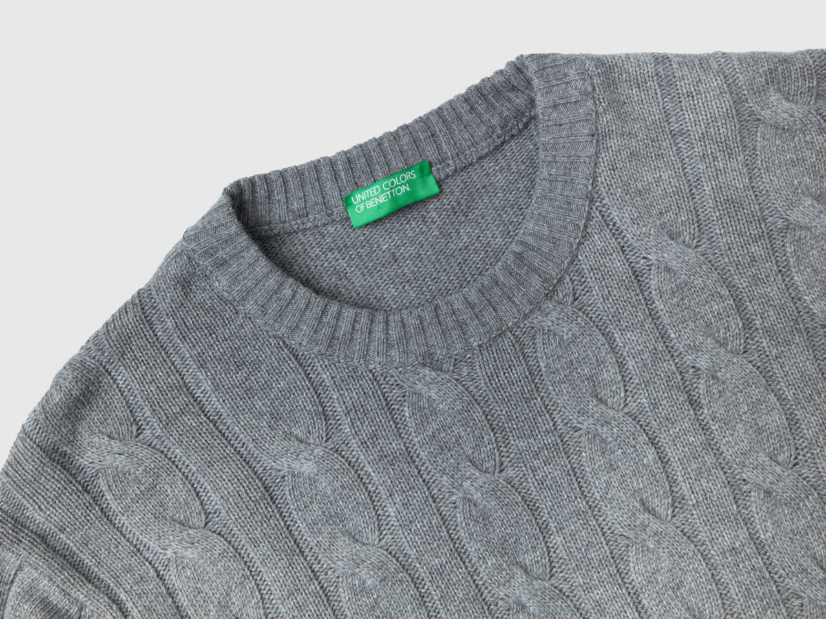 Maglia a trecce in misto cashmere