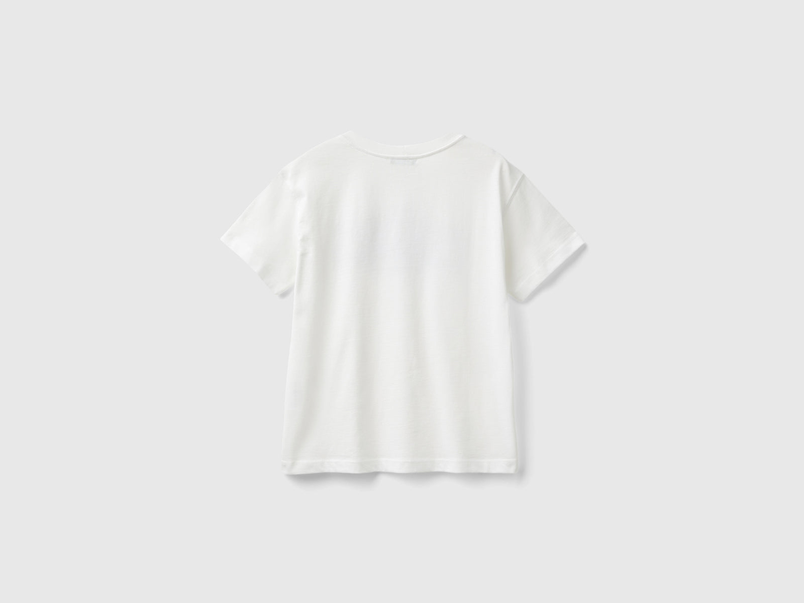 T-shirt manica corta 100% cotone bio da bambino bianco panna 2 | Benetton Outlet