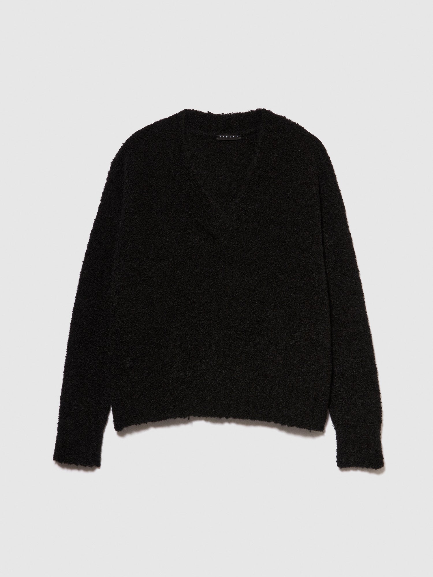 Maglia effetto teddy da donna nero | Sisley Outlet