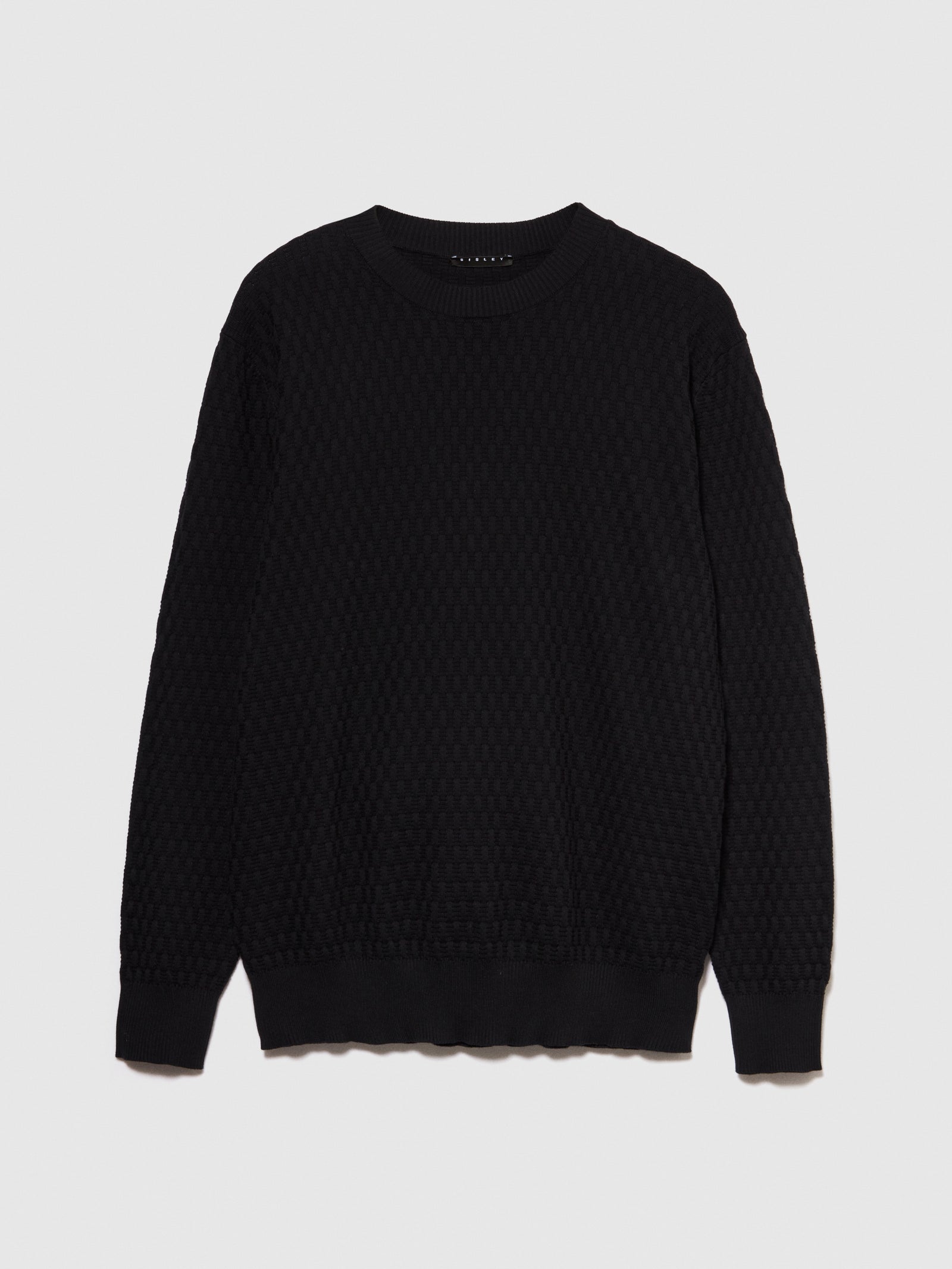 Maglia tinta unita da uomo nero | Sisley Outlet