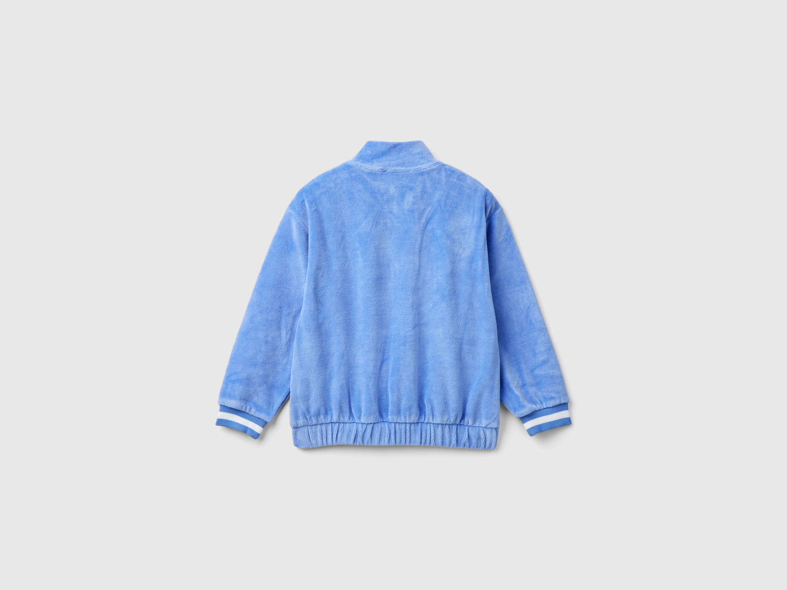 Felpa in ciniglia con zip da bimba pervinca 2 | Benetton Outlet