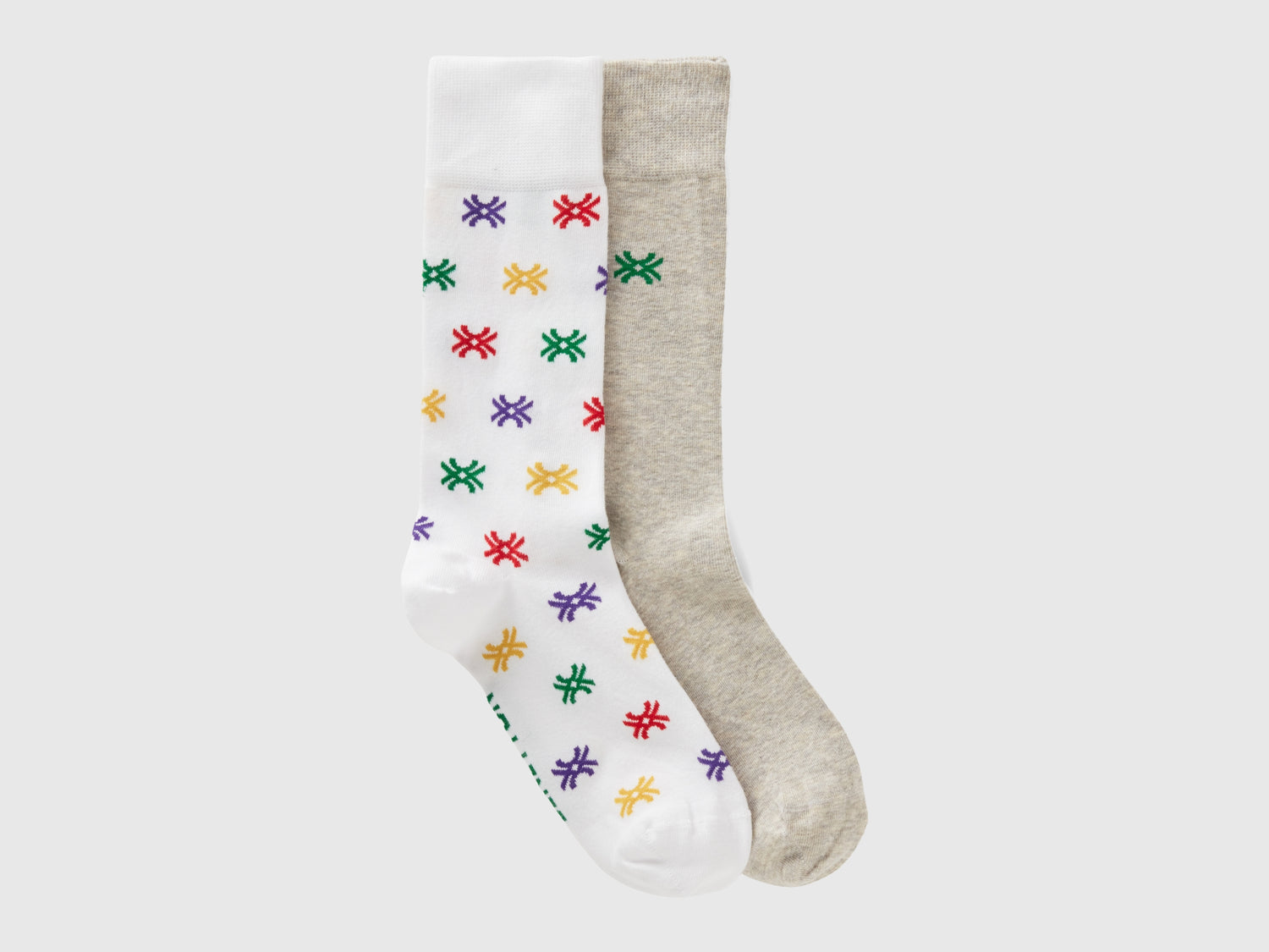 Due calzini bianco e da uomo grigio | Benetton Outlet