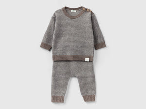 Completo in misto cashmere e lana Merino