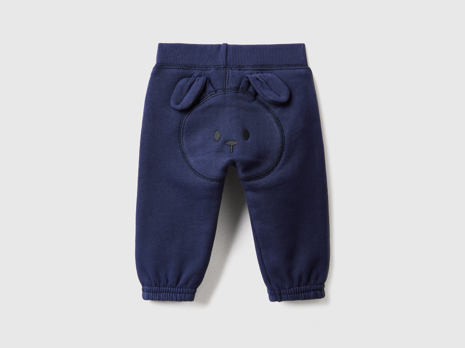 Pantaloni lunghi in felpa di puro cotone da neonato blu scuro 2 | Benetton Outlet