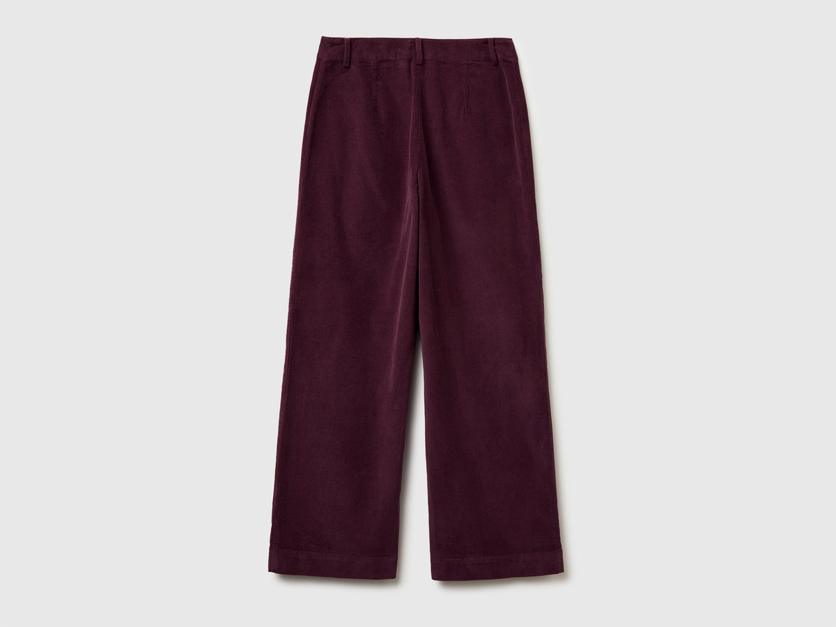 Pantaloni straight in velluto