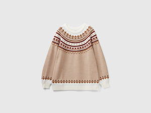 Maglione jacquard con lurex