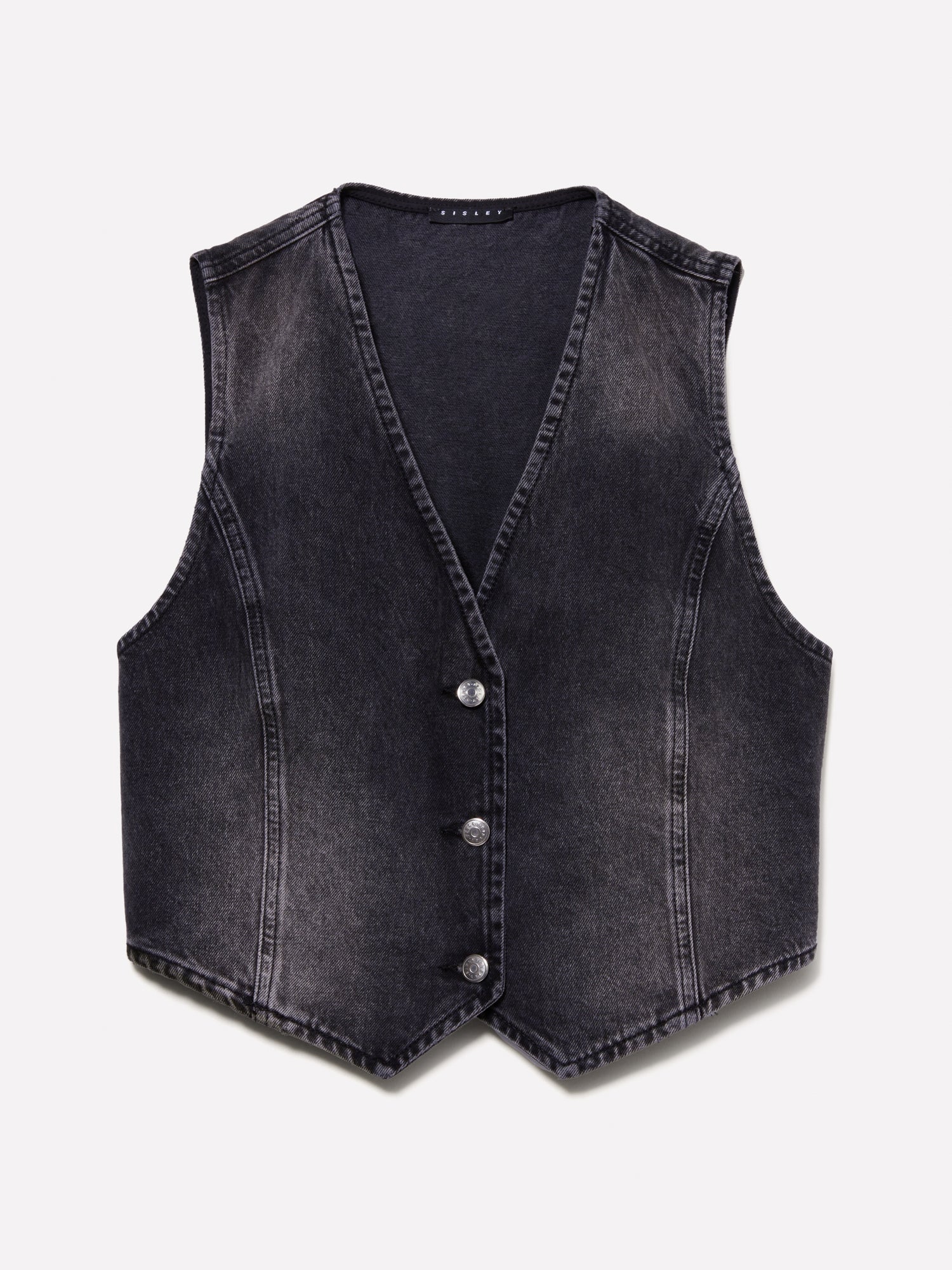 Gilet di jeans 90's da donna grigio scuro | Sisley Outlet