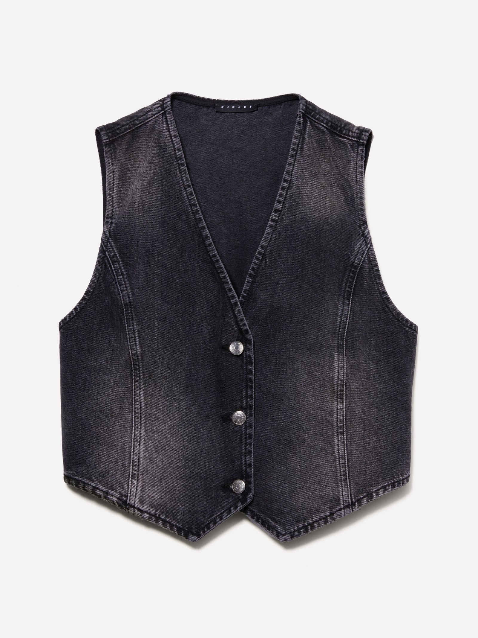 Gilet di jeans 90's da donna grigio scuro | Sisley Outlet