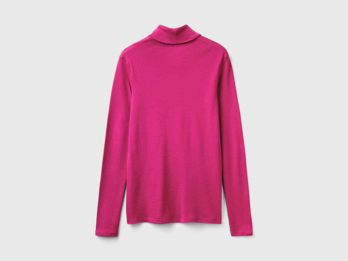 T-shirt a manica lunga con collo alto