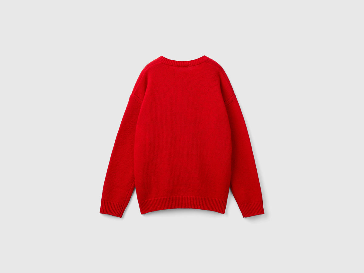 Cardigan girocollo con logo in strass