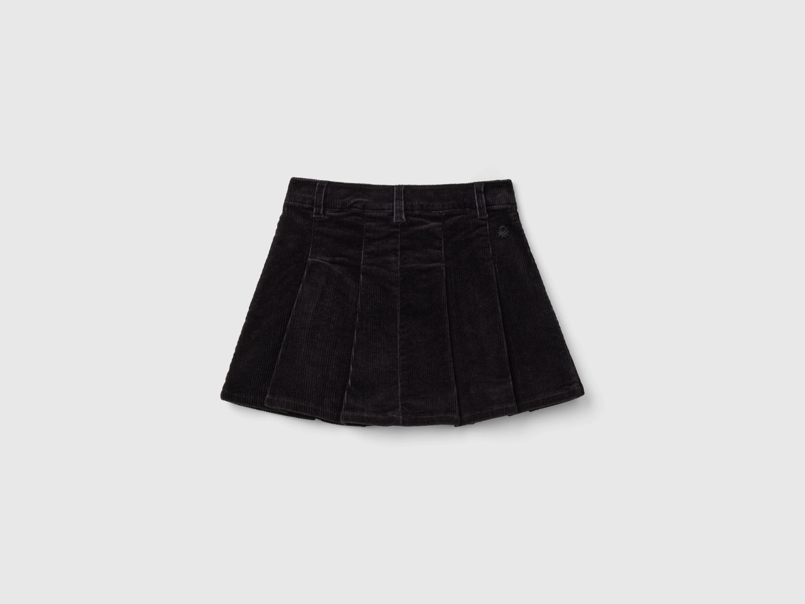 Minigonna in velluto a pieghe da bambina nero 2 | Benetton Outlet