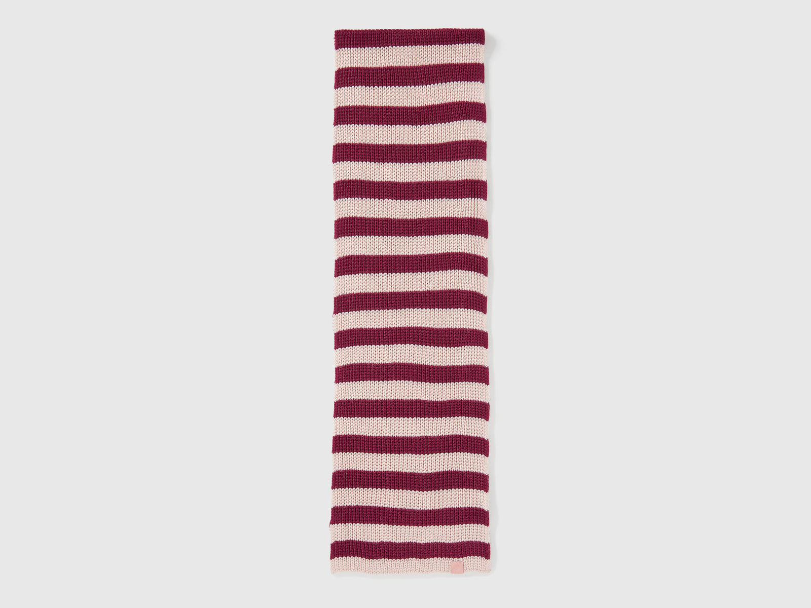Sciarpa in maglia a righe da bambino rosa tenue 2 | Benetton Outlet