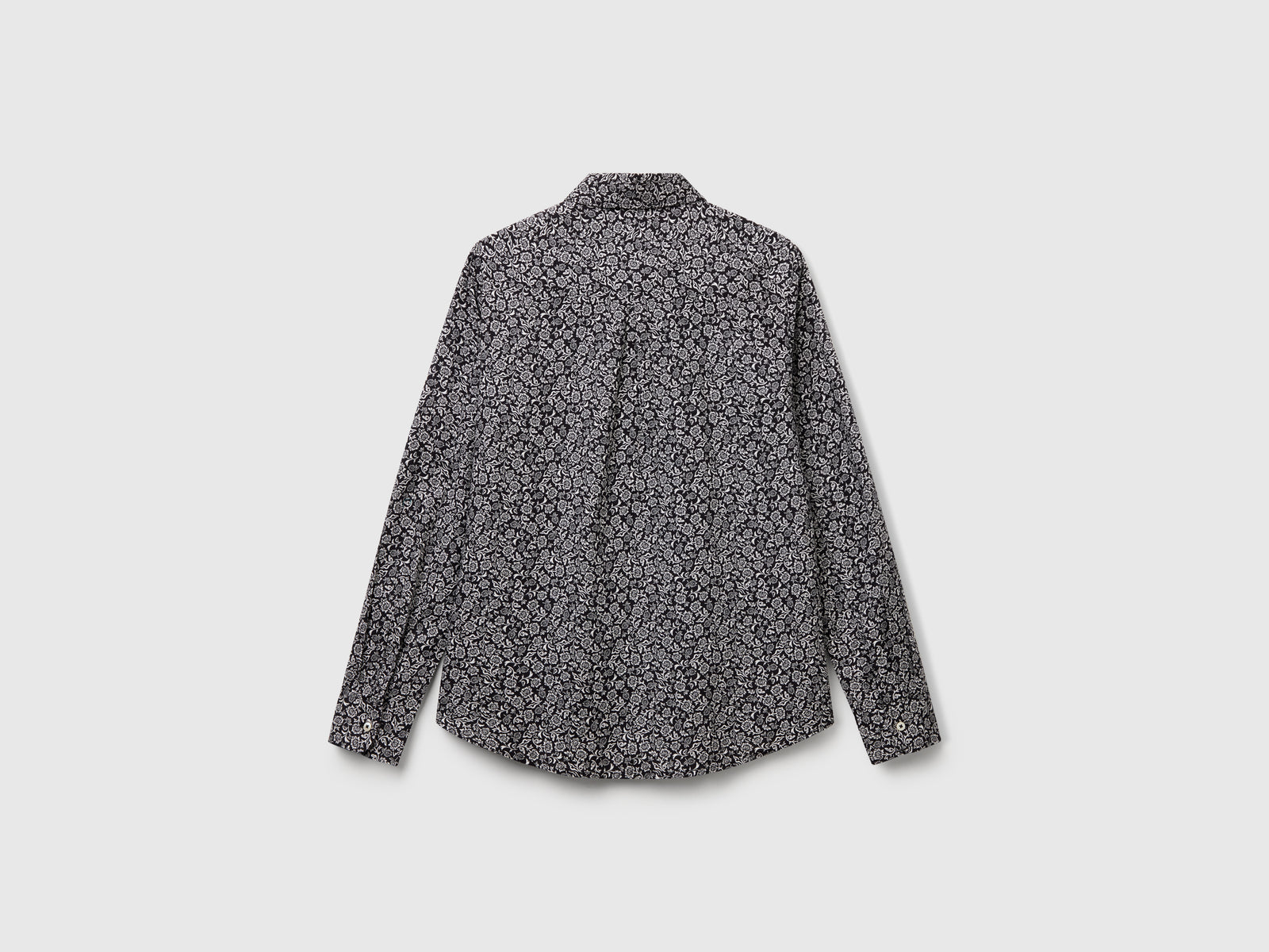 Camicia fantasia in cotone leggero da donna nero 2 | Benetton Outlet