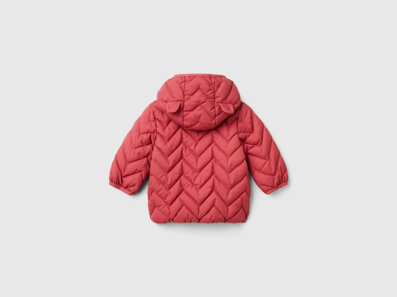Piumino imbottito con orecchie da neonato malva 2 | Benetton Outlet