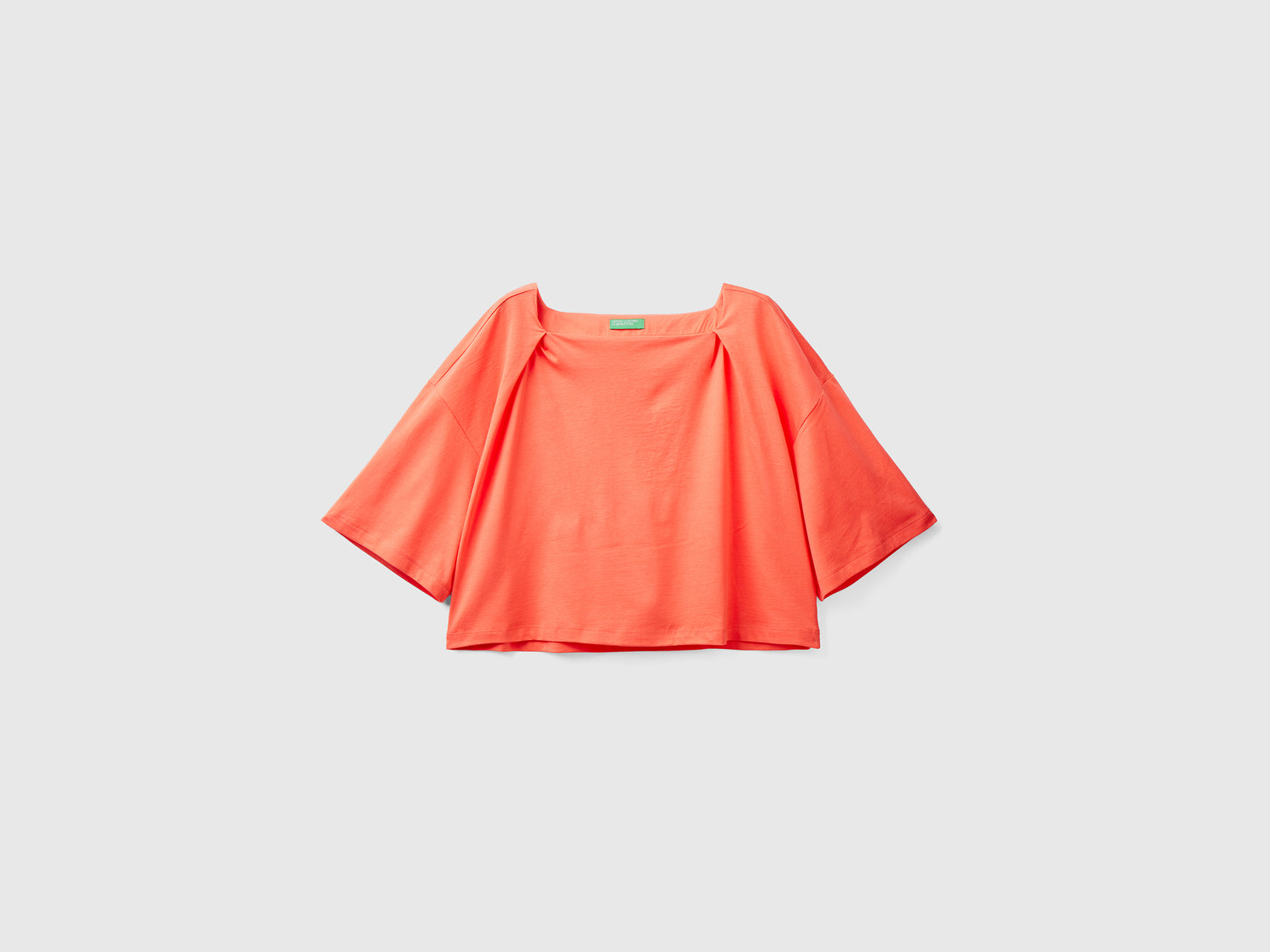 Maglietta boxy fit in puro cotone leggero da donna arancione | Benetton Outlet