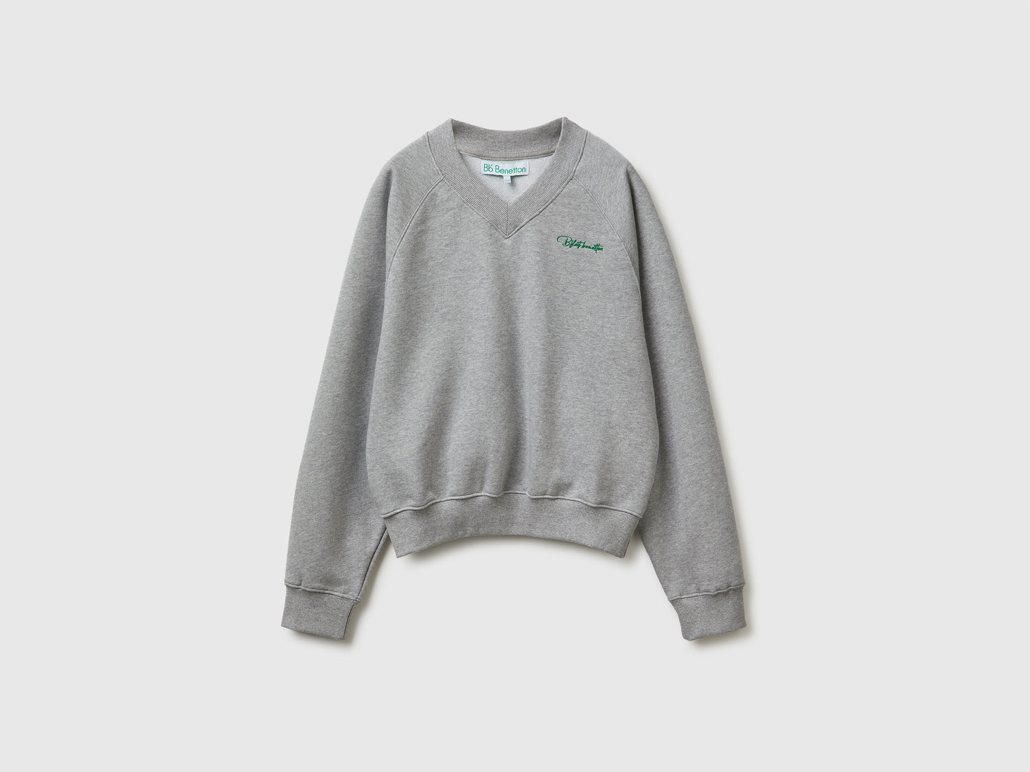 Felpa con scollo a V da donna grigio | Benetton Outlet