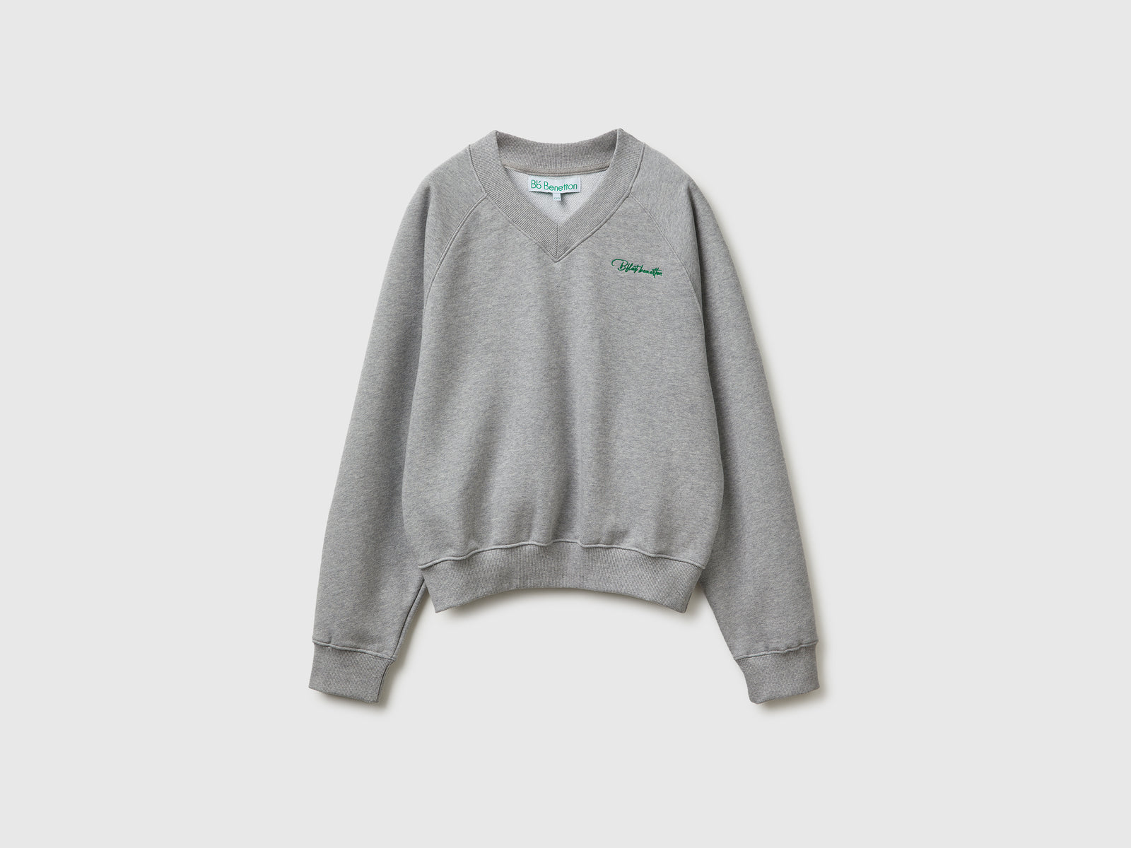 Felpa con scollo a V da donna grigio | Benetton Outlet