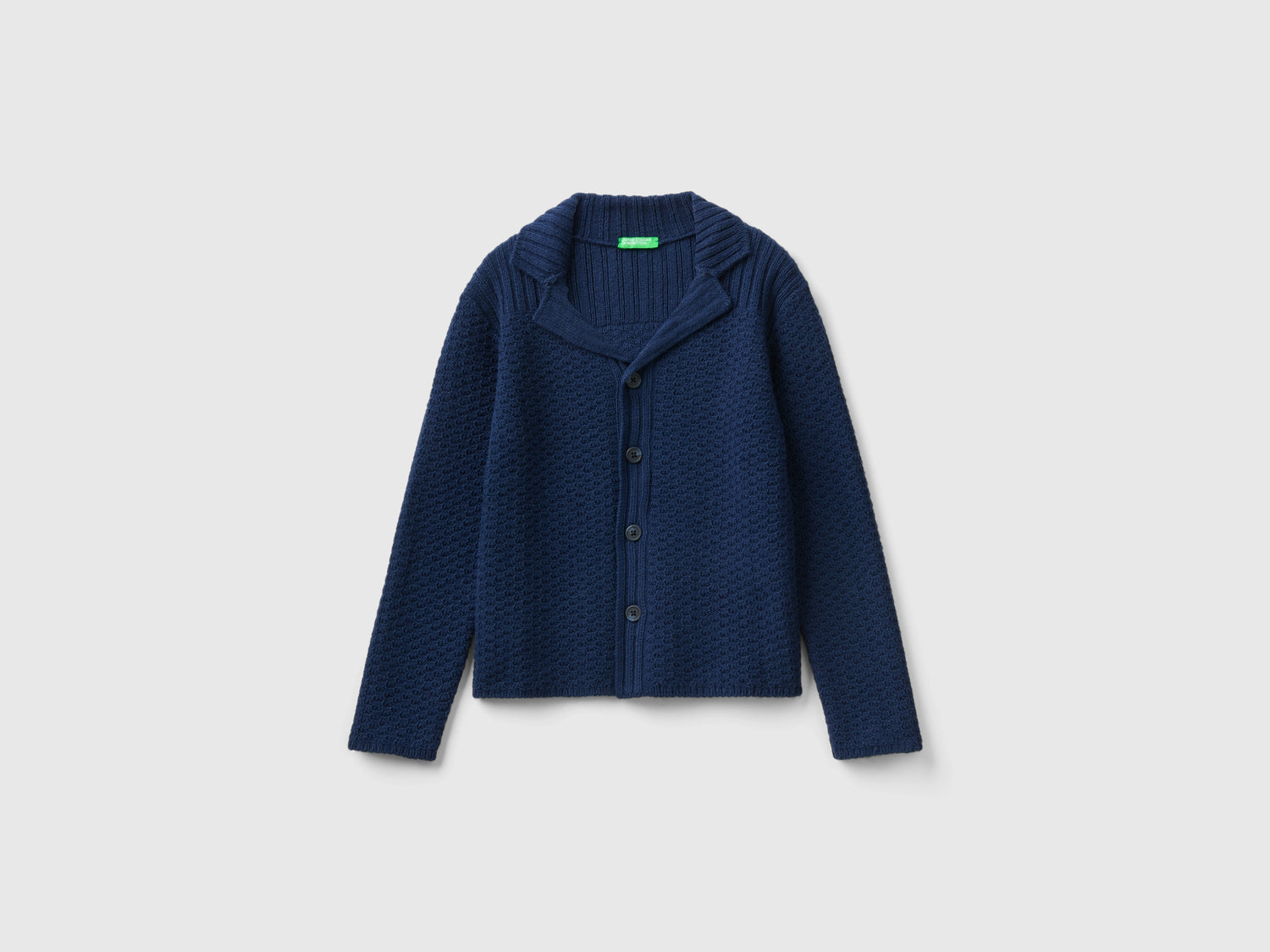 Blazer in misto lana da bambino blu scuro | Benetton Outlet