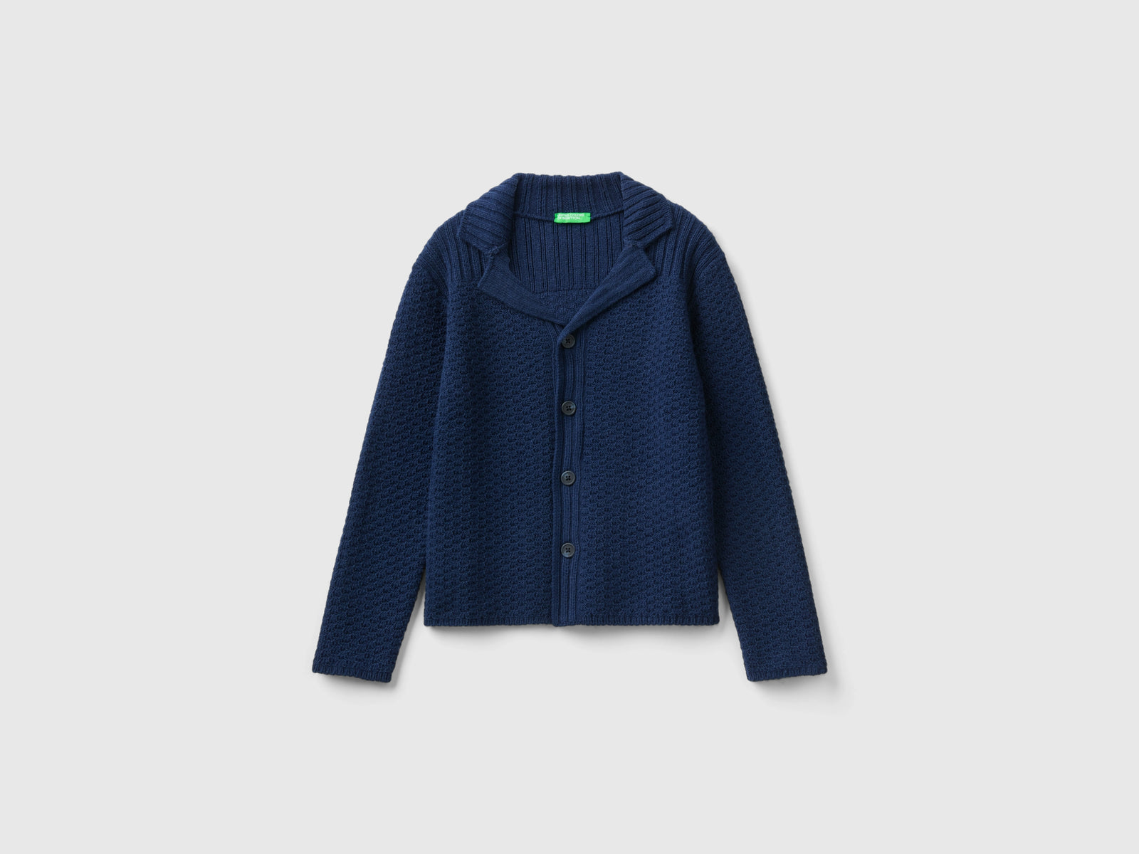 Blazer in misto lana da bambino blu scuro | Benetton Outlet