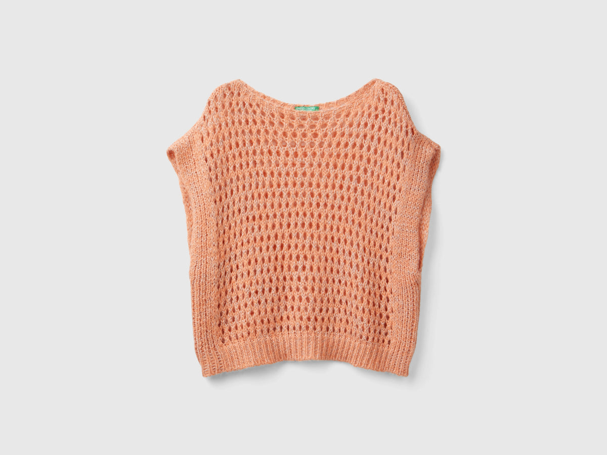 Gilet a rete con lurex