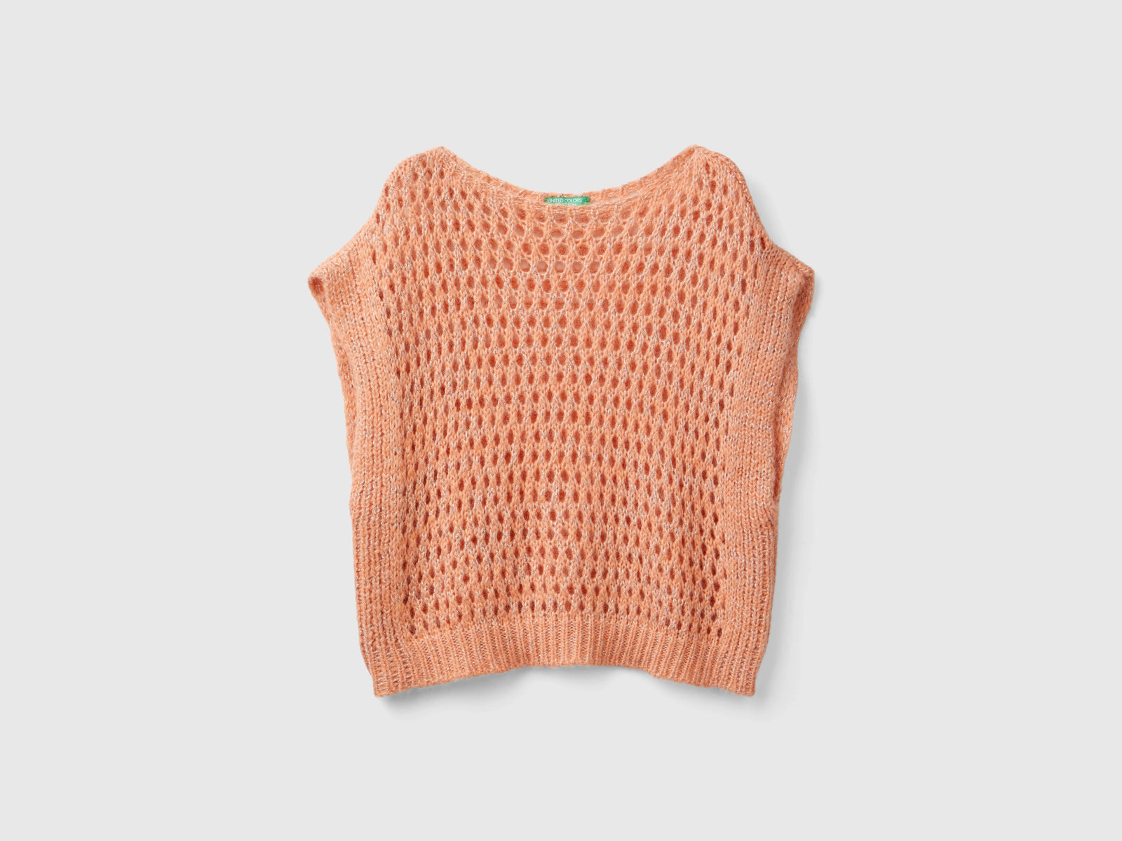 Gilet a rete con lurex da donna pesca | Benetton Outlet