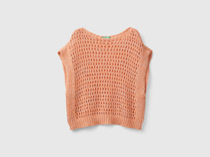 Gilet a rete con lurex