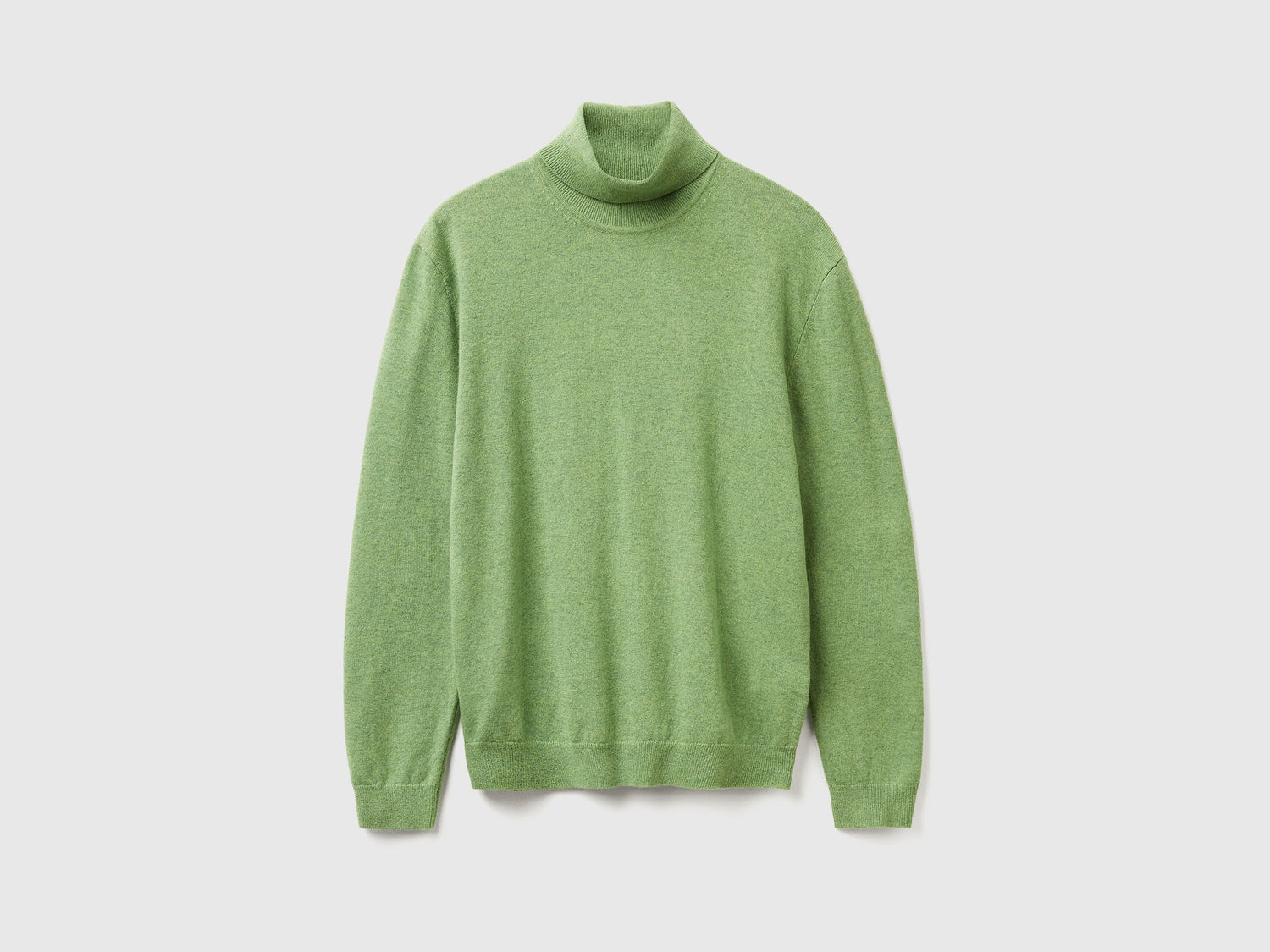 Dolcevita mélange in pura lana Merino da uomo verde chiaro | Benetton Outlet