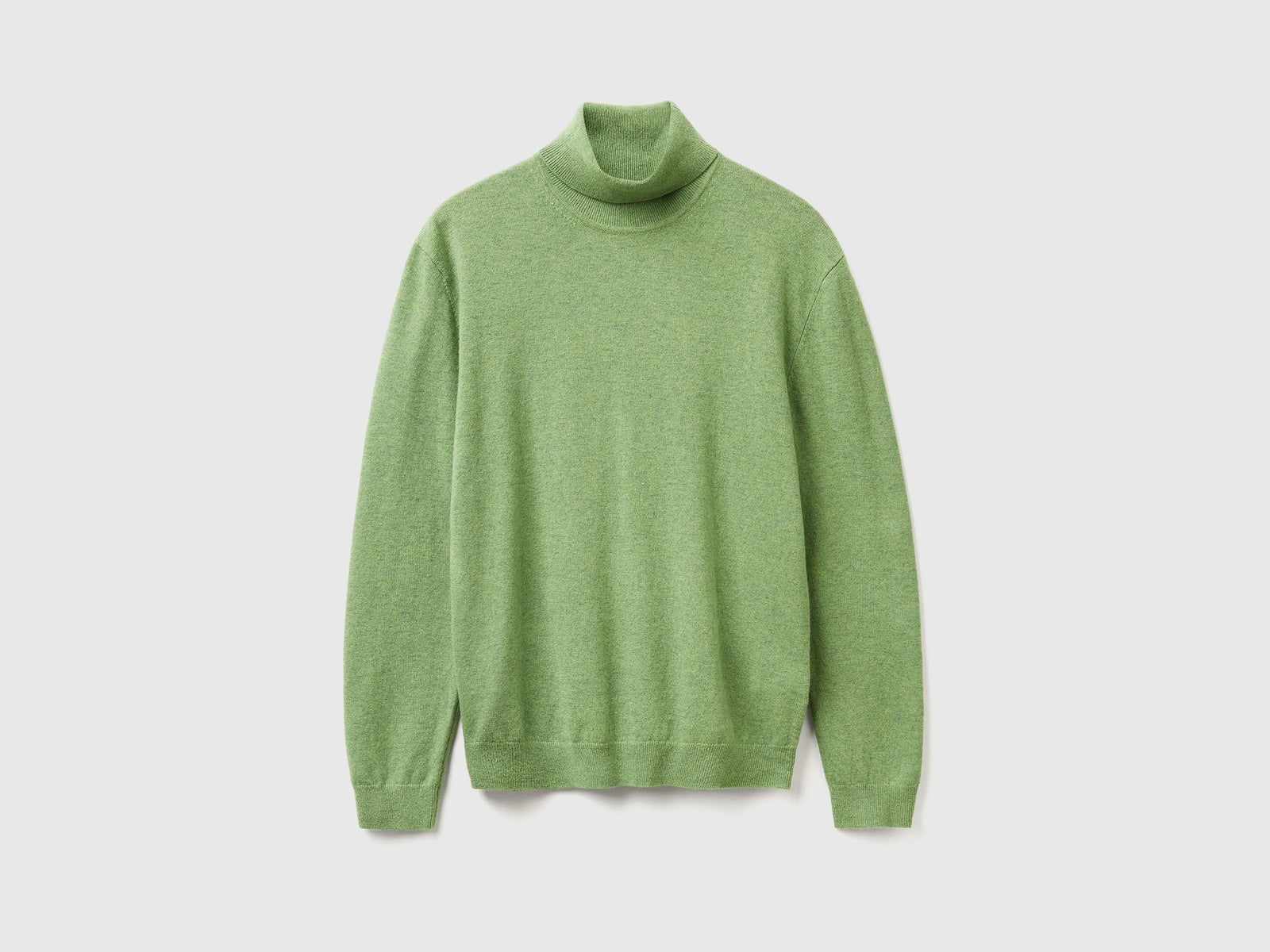 Dolcevita mélange in pura lana Merino da uomo verde chiaro | Benetton Outlet