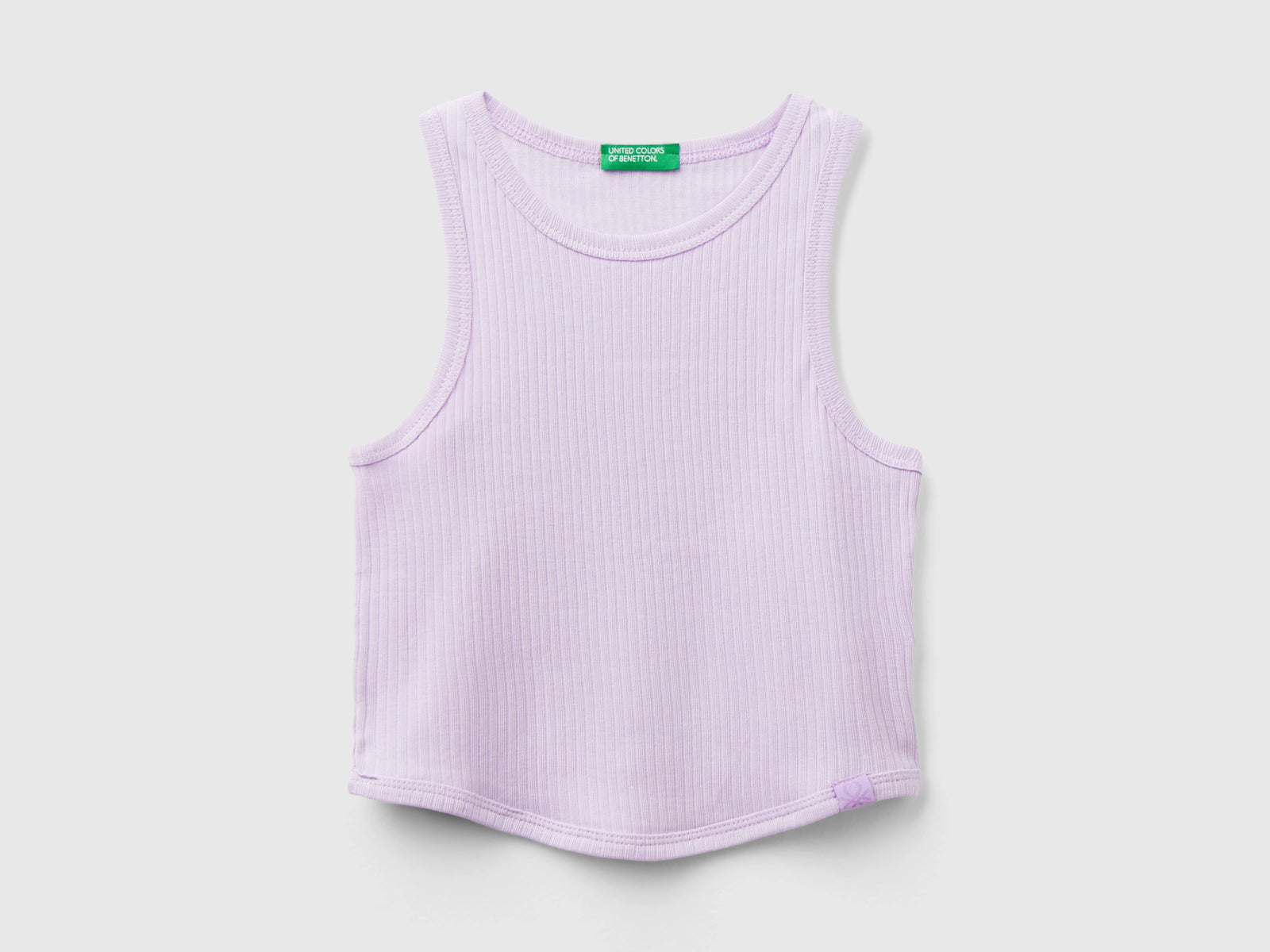 Canotta a costine da bambina lilla | Benetton Outlet