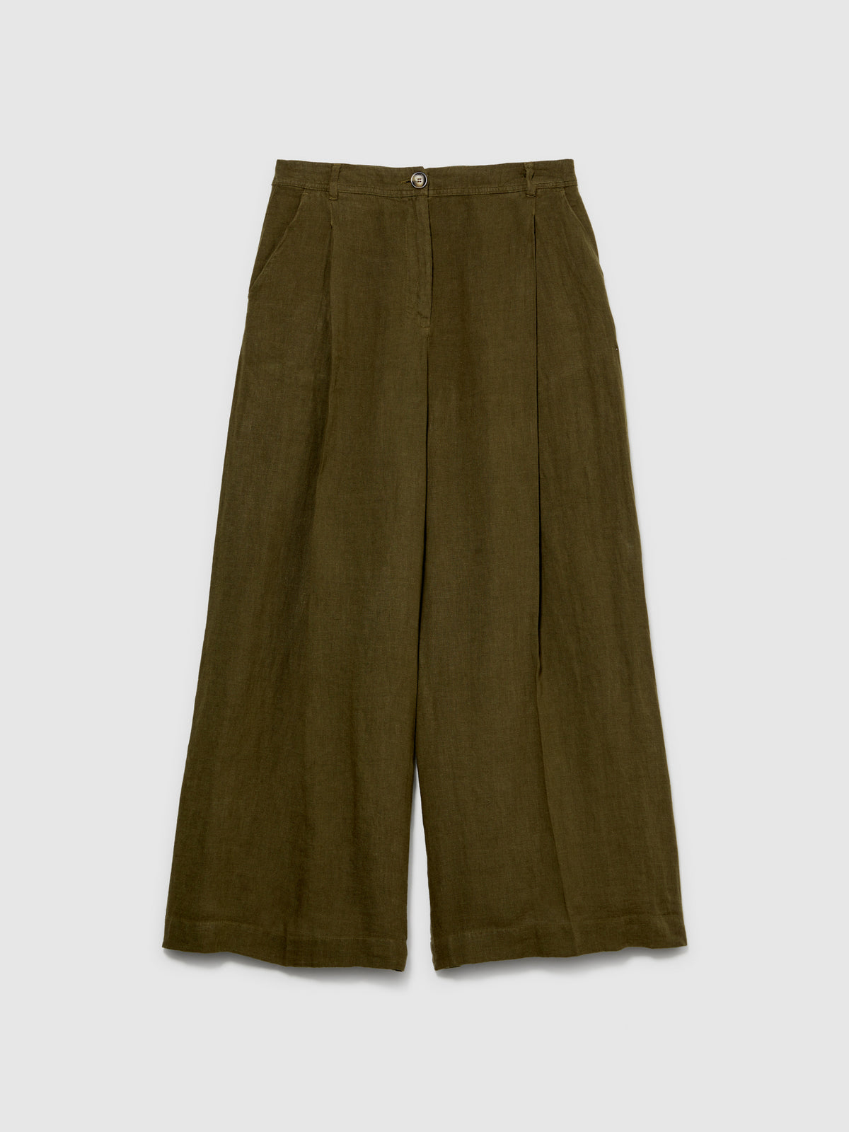 Pantaloni wide leg 100% lino