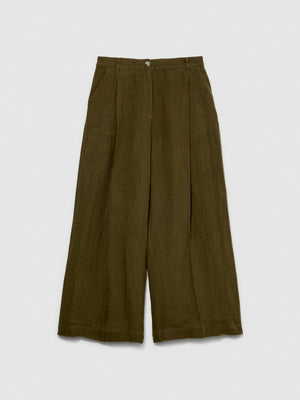 Pantaloni wide leg 100% lino