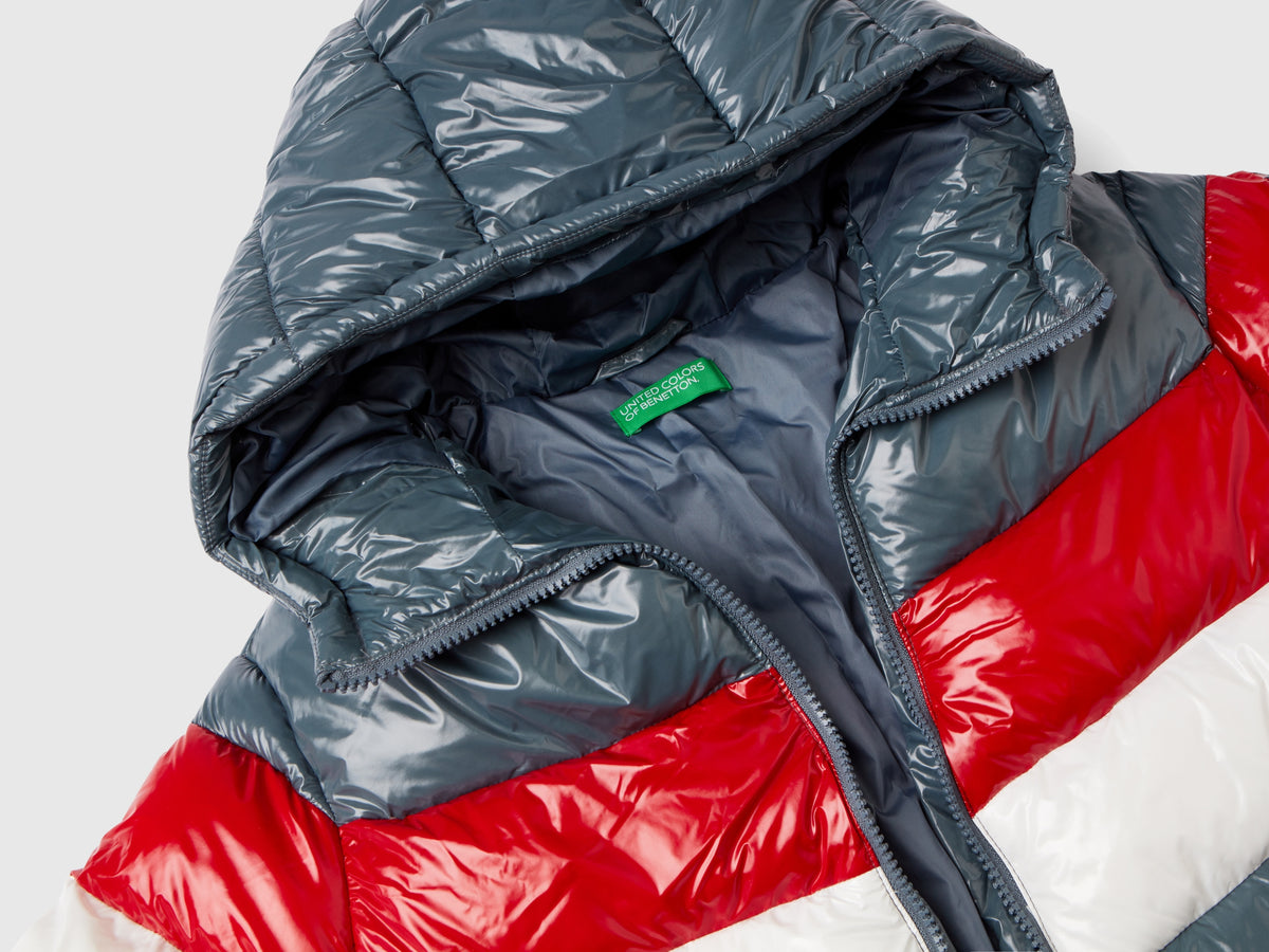 Piumino color block over fit