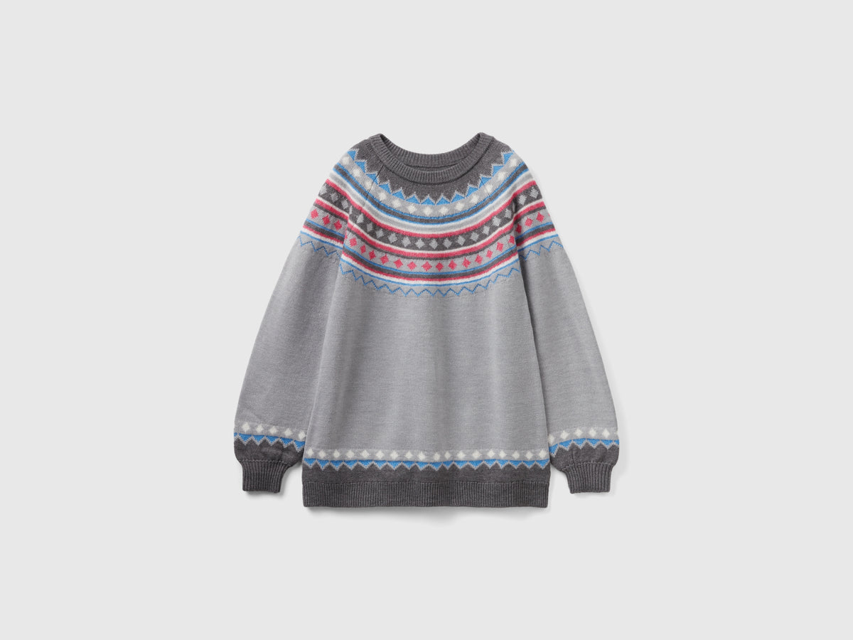Maglione jacquard con lurex