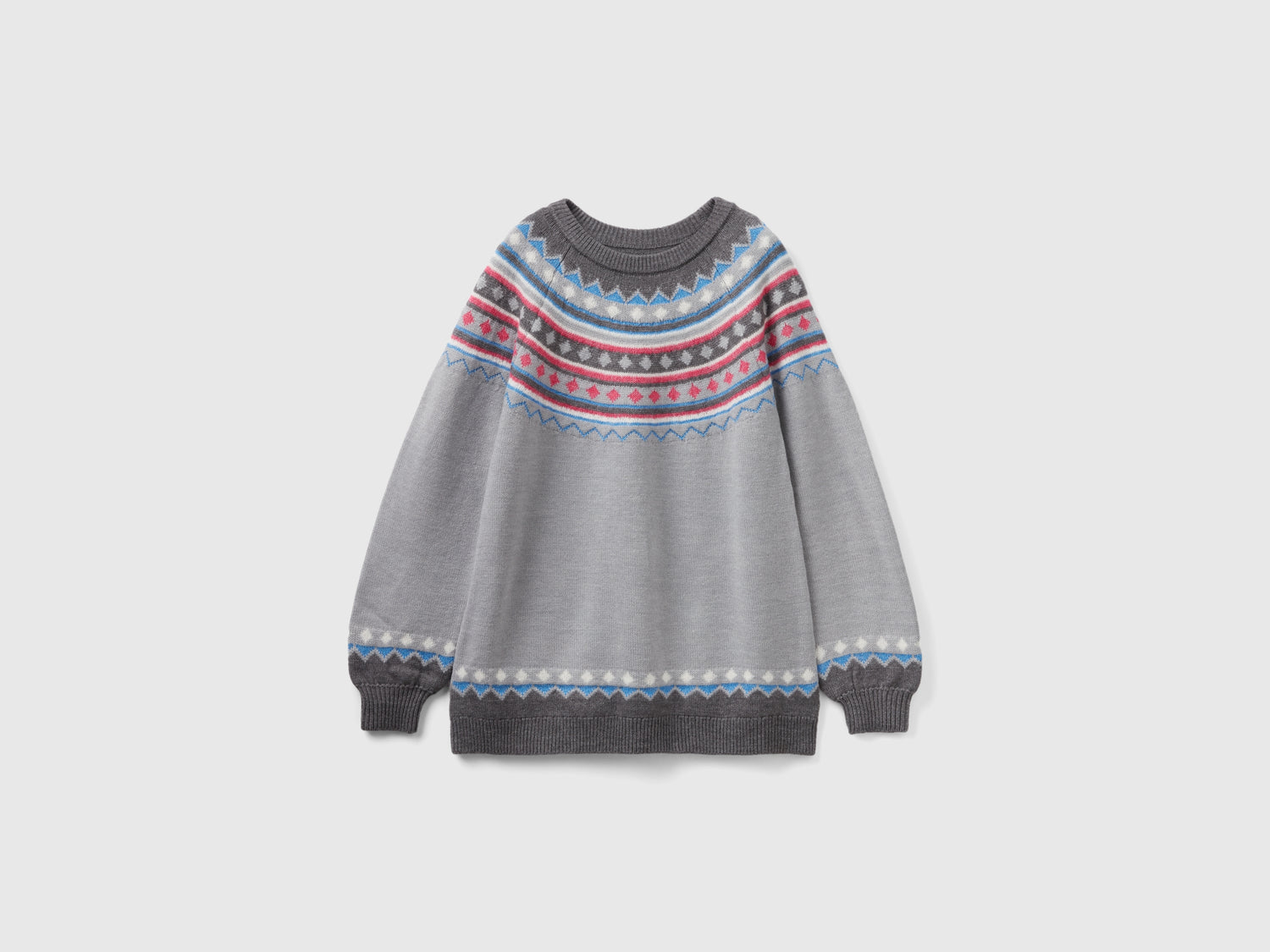 Maglione jacquard con lurex da donna grigio scuro | Benetton Outlet