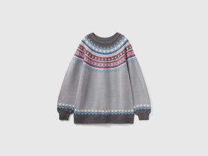 Maglione jacquard con lurex