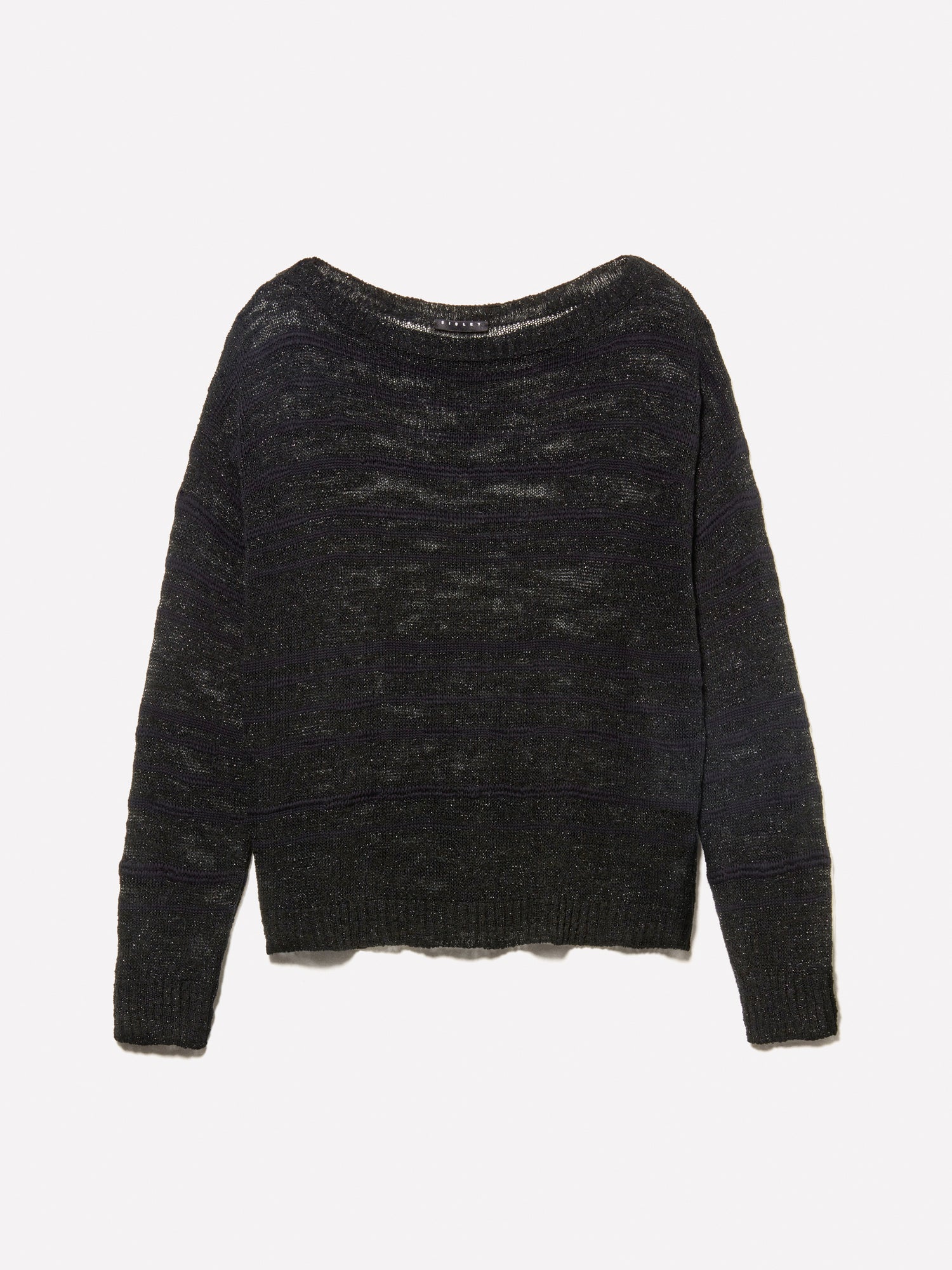 Maglia a righe con lurex da donna nero | Sisley Outlet