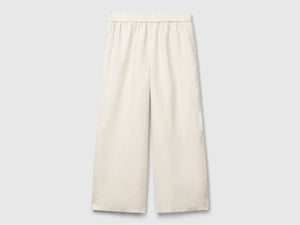 Pantaloni ampi in puro lino